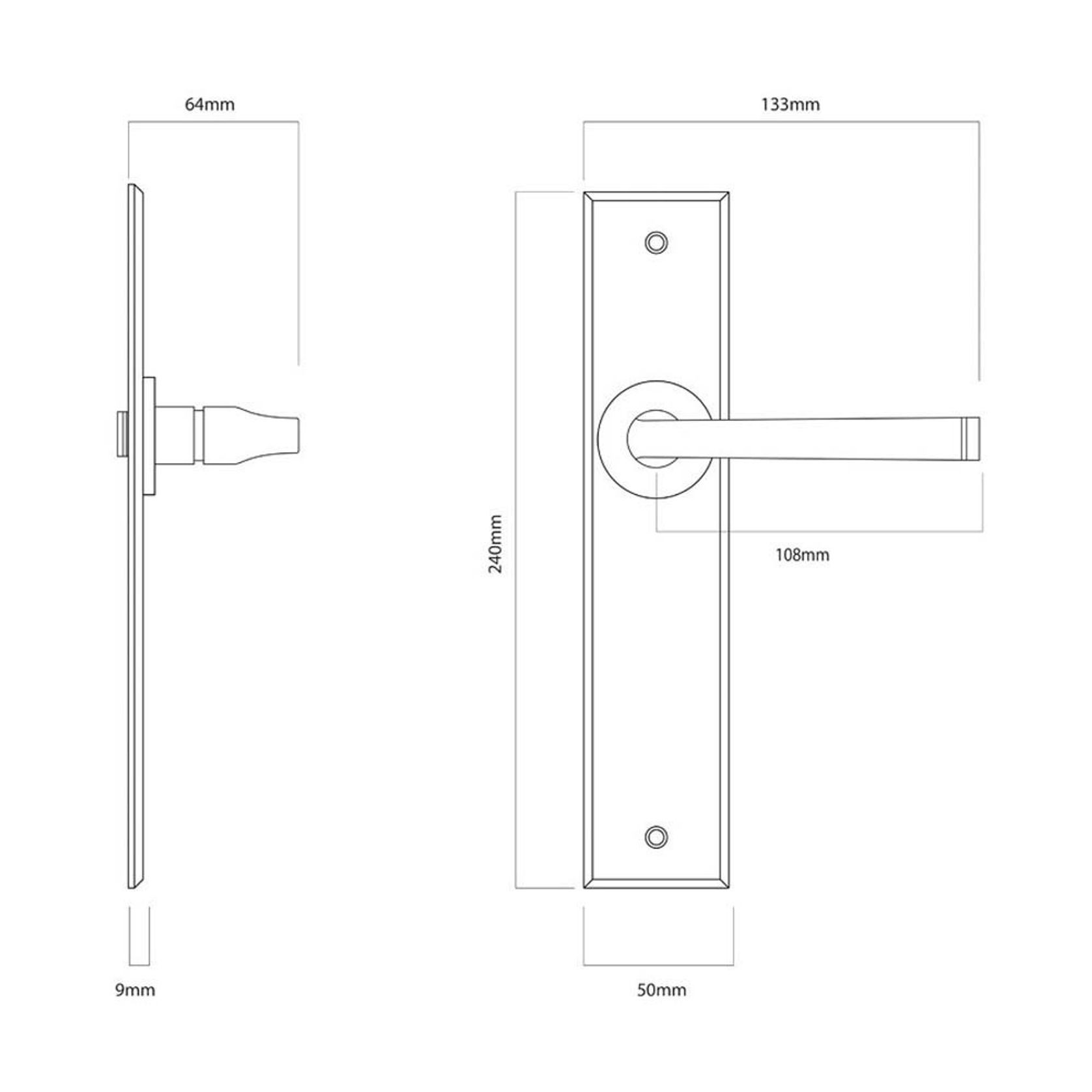 Iver Annecy Door Lever on Chamfered Backplate Privacy Bronzed Brass 10788P85 - Customise to your needs gallery detail image
