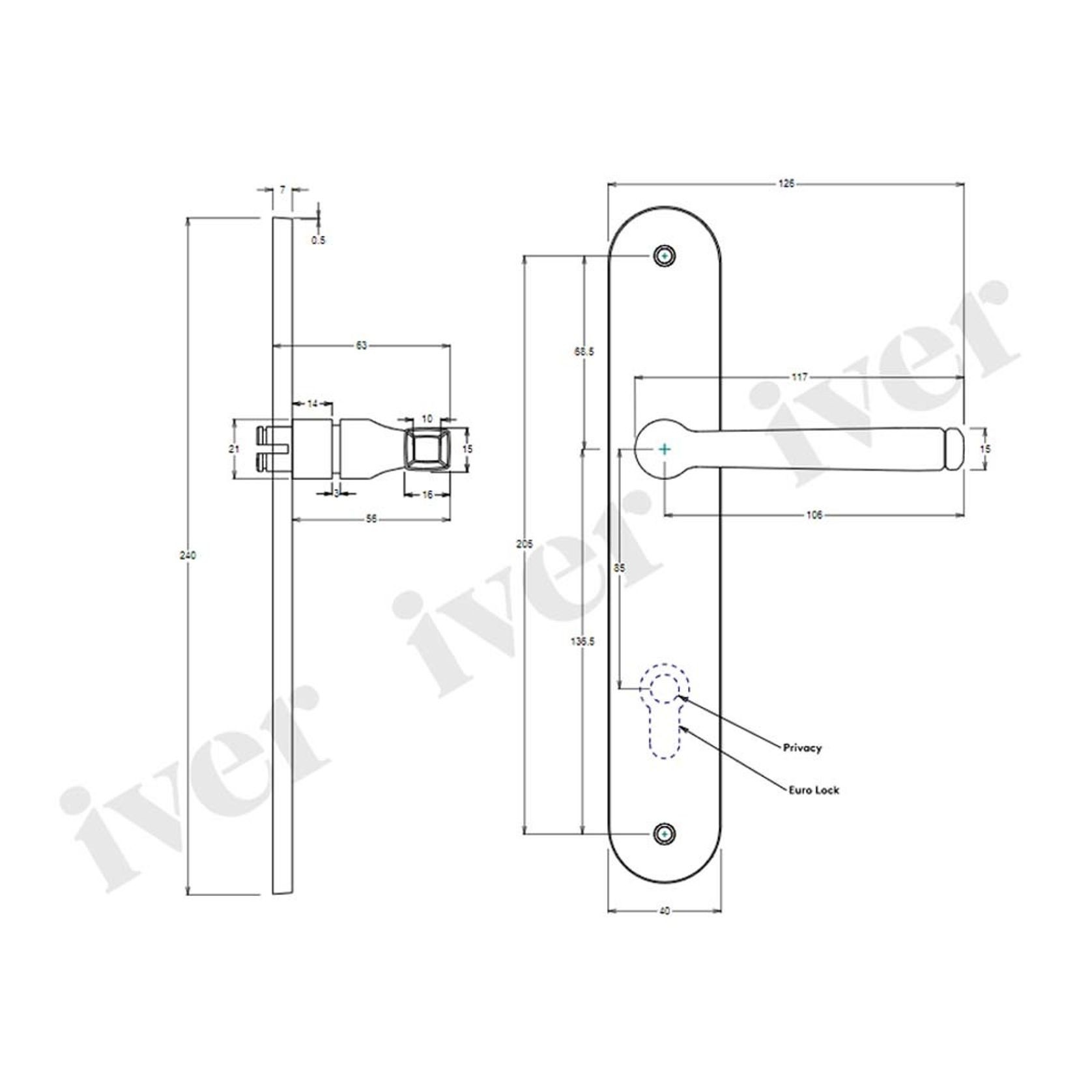 Iver Annecy Door Lever on Oval Backplate Euro Satin Nickel 14732E85 - Customise to your needs gallery detail image