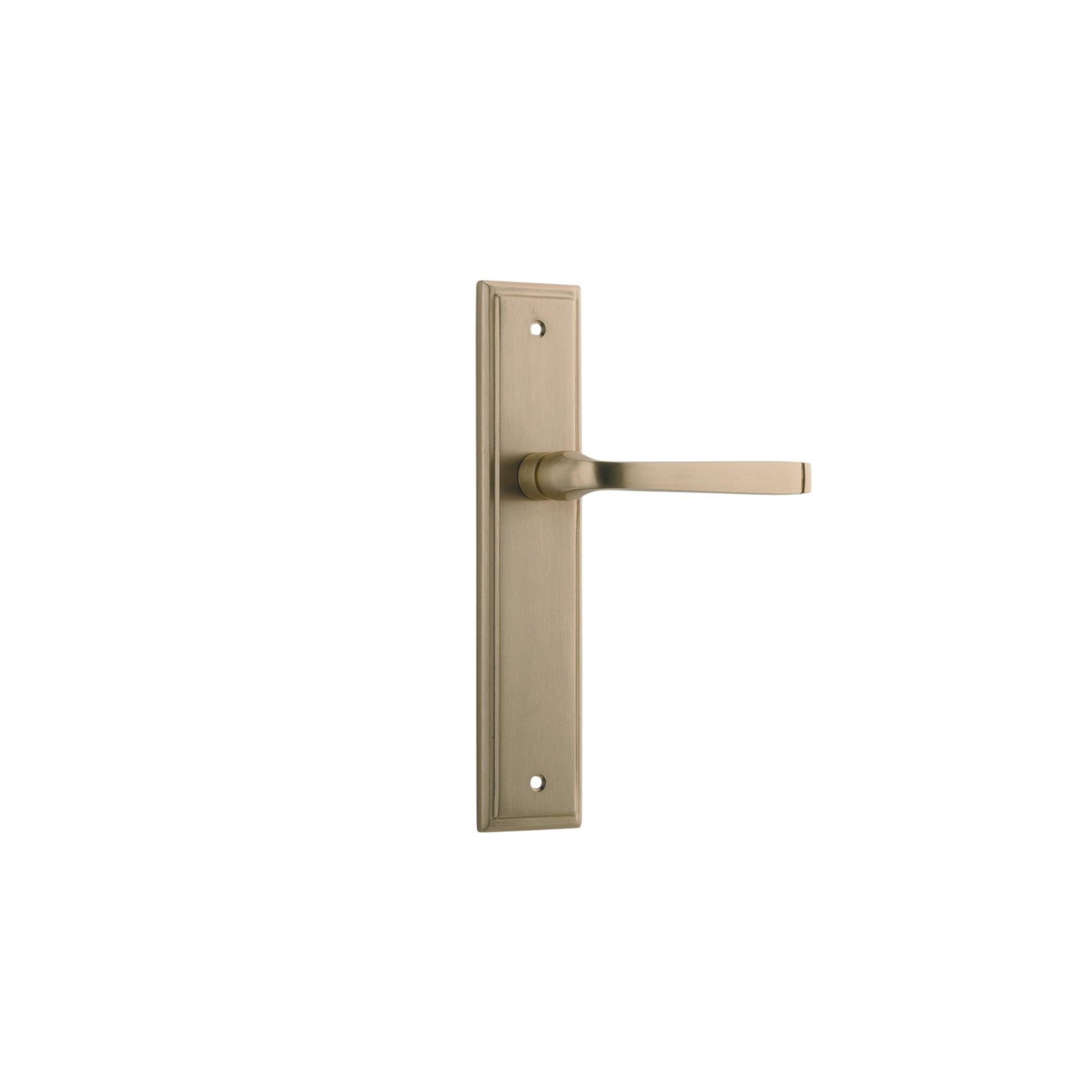 Iver Annecy Door Lever on Stepped Backplate Latch Brushed Brass 15244 - Customise to your need gallery detail image