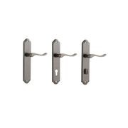 Iver Stirling Lever on Shouldered Backplate Distressed Nickel gallery detail image