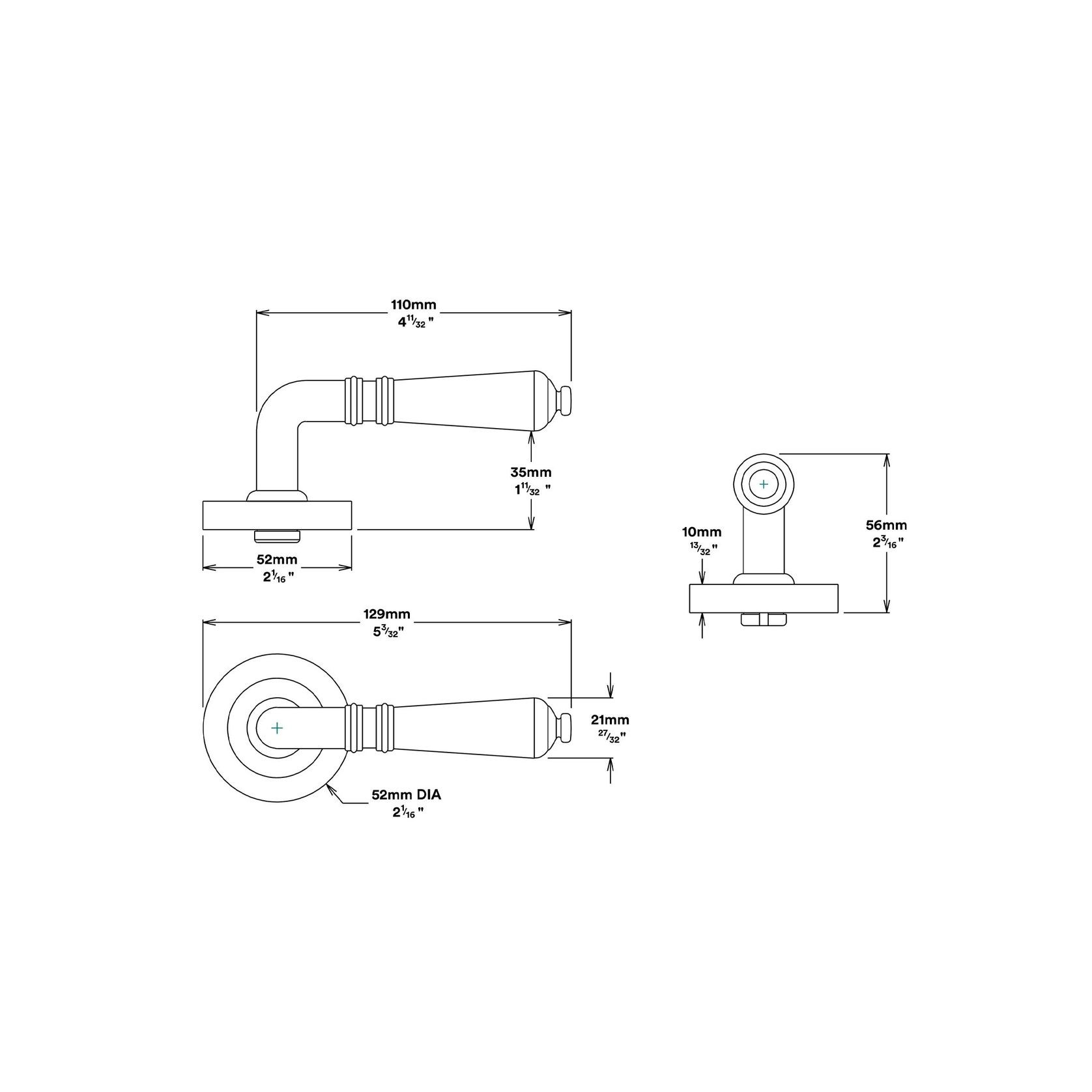 Iver Sarlat Door Lever Handle on Round Rose gallery detail image