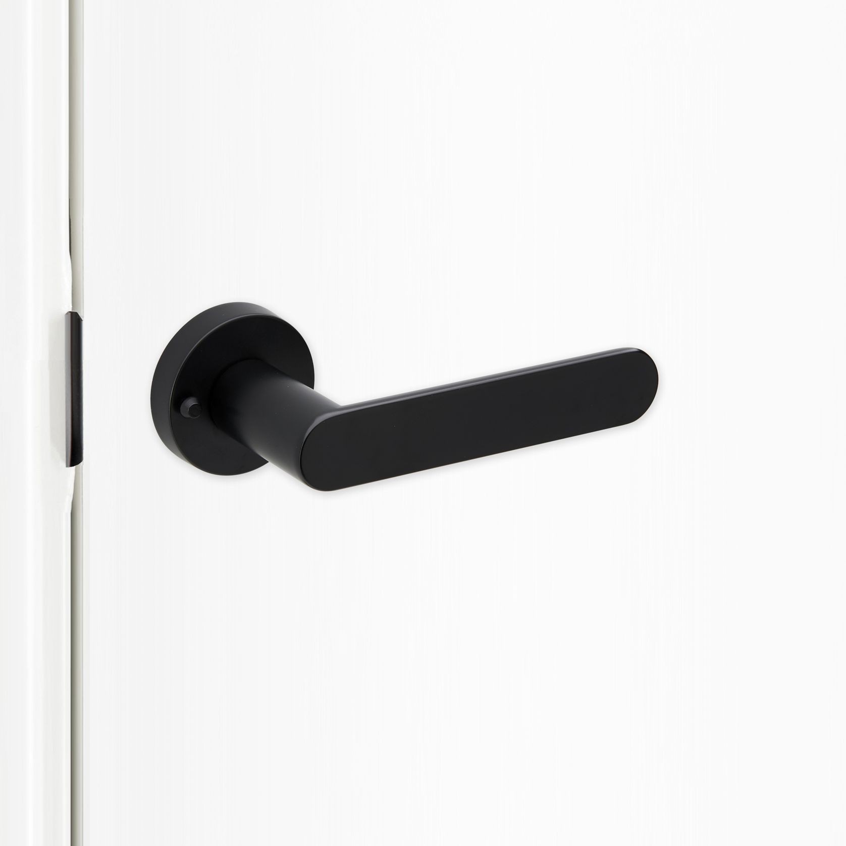 MATTE BLACK Door Handle PRIVACY I Mucheln BERKLEY (Snib in Rose) gallery detail image