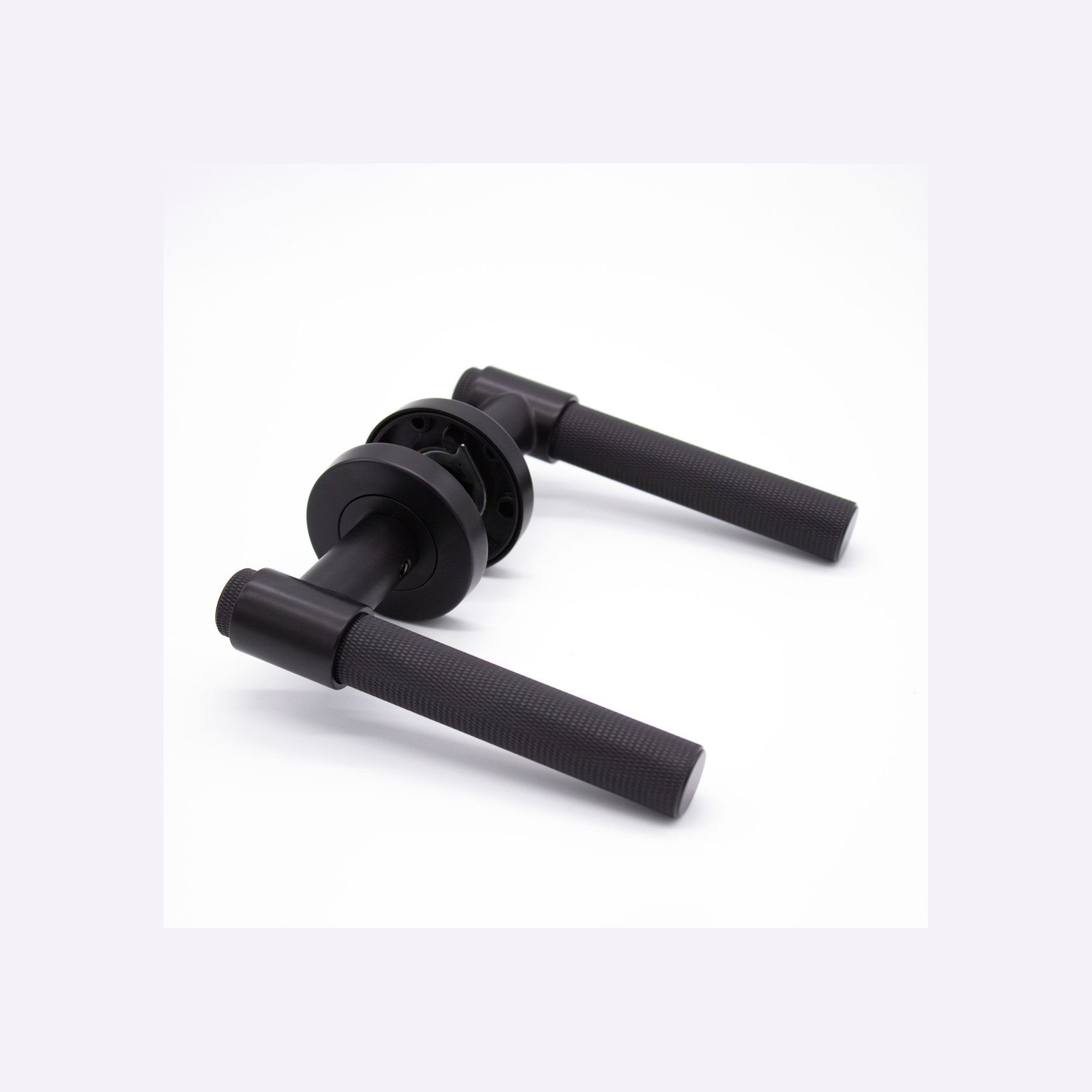 Matt Black Knurled Passage Door Handle Rosedale ArchiPro AU