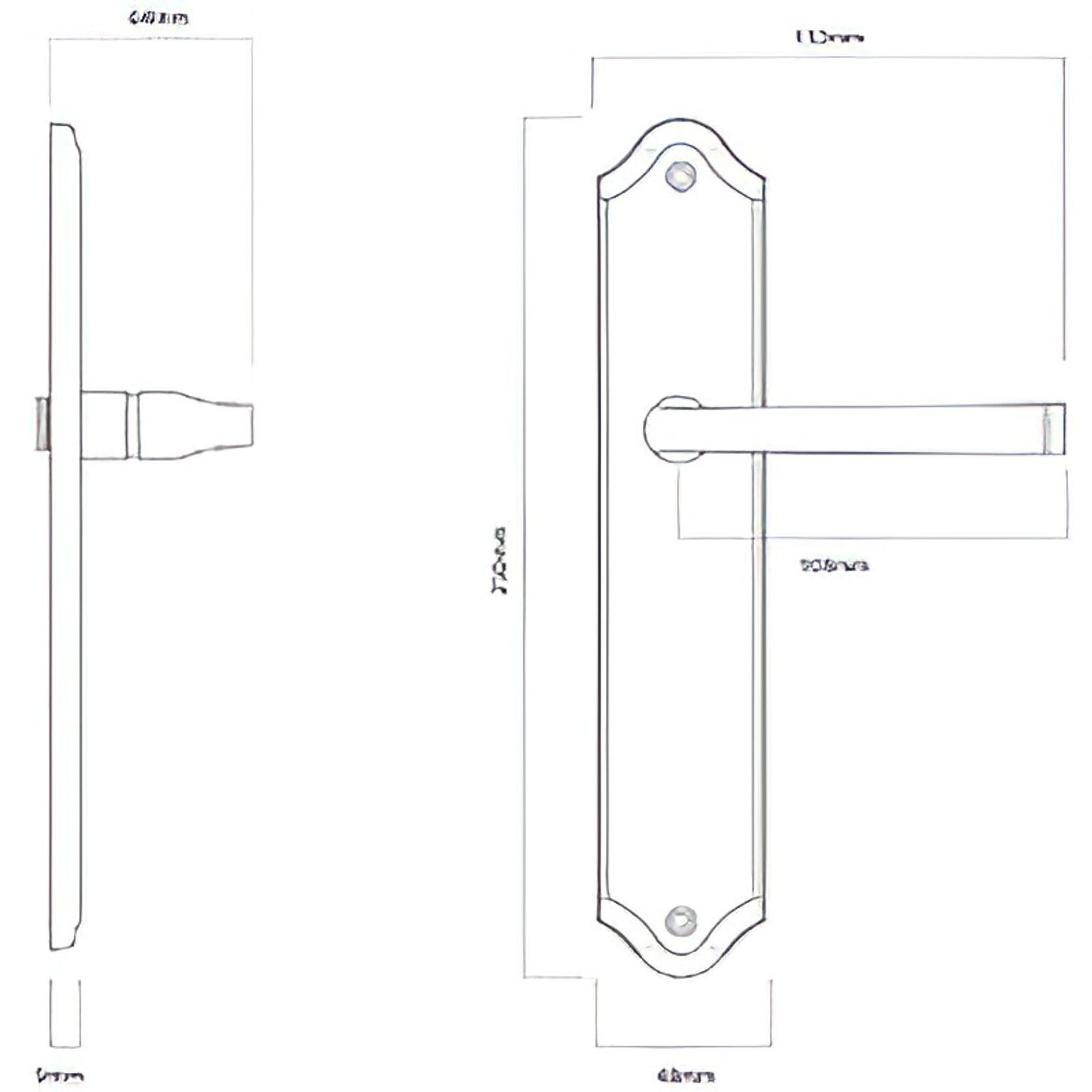 Door Lever on Shouldered Backplate Satin Nickel gallery detail image