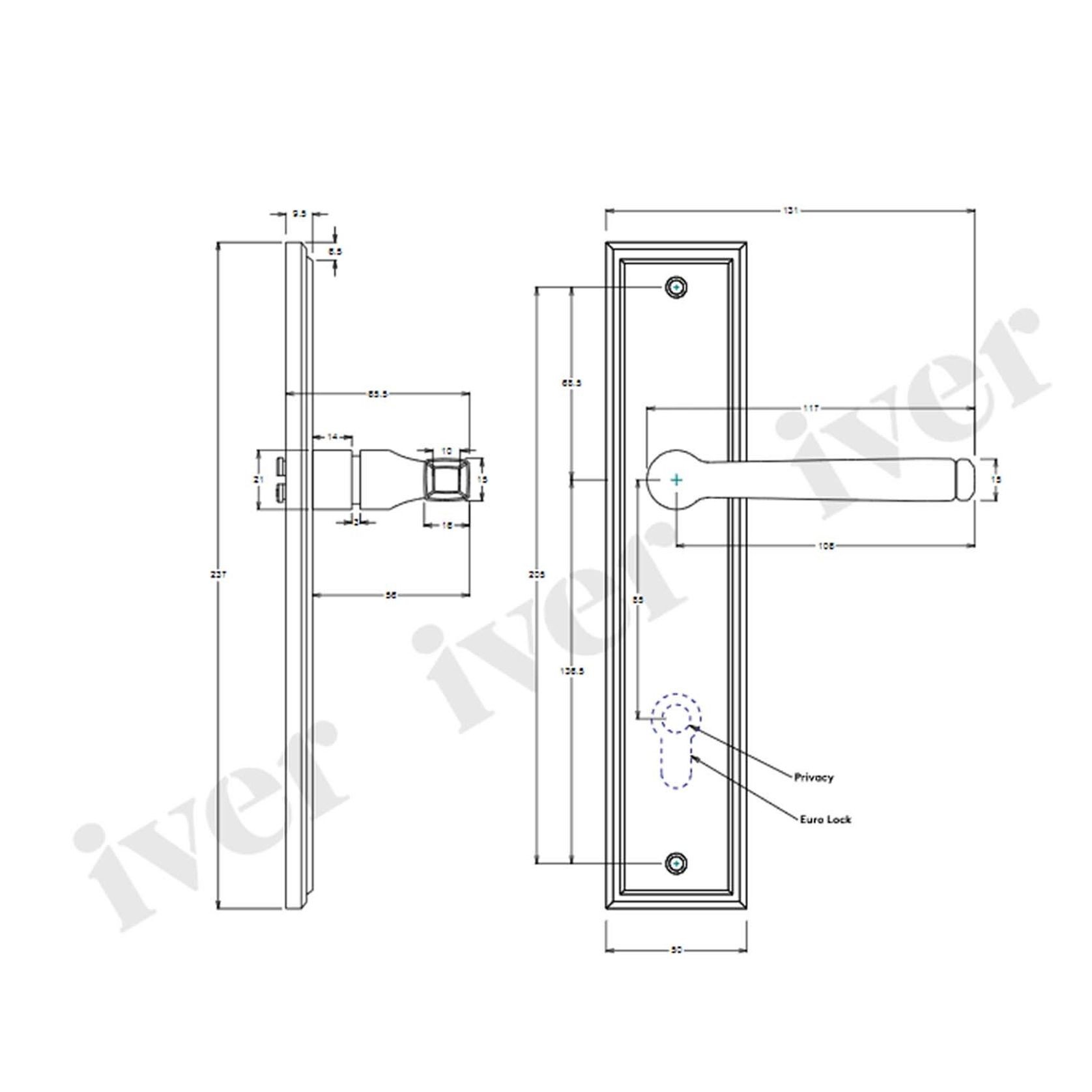 Iver Annecy Door Lever on Stepped Backplate Satin Nickel - Customise to your needs gallery detail image