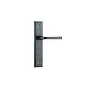 Iver Annecy Door Lever on Stepped Backplate Distressed Nickel gallery detail image