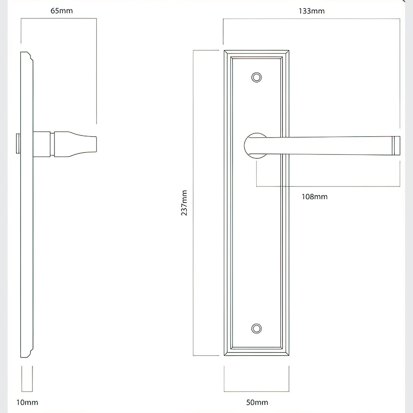 Iver Annecy Door Lever on Stepped Backplate Distressed Nickel gallery detail image
