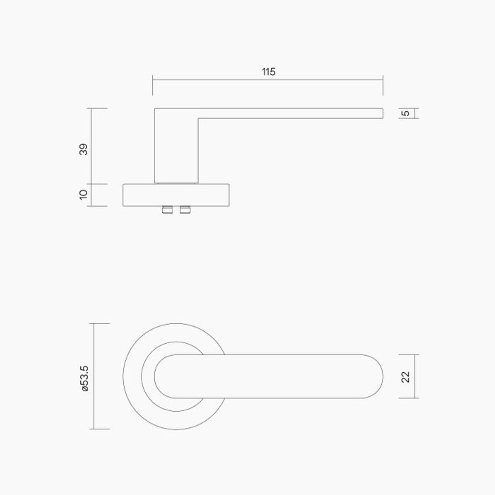 B0130MBLK - Round Rose Leverset #30 gallery detail image
