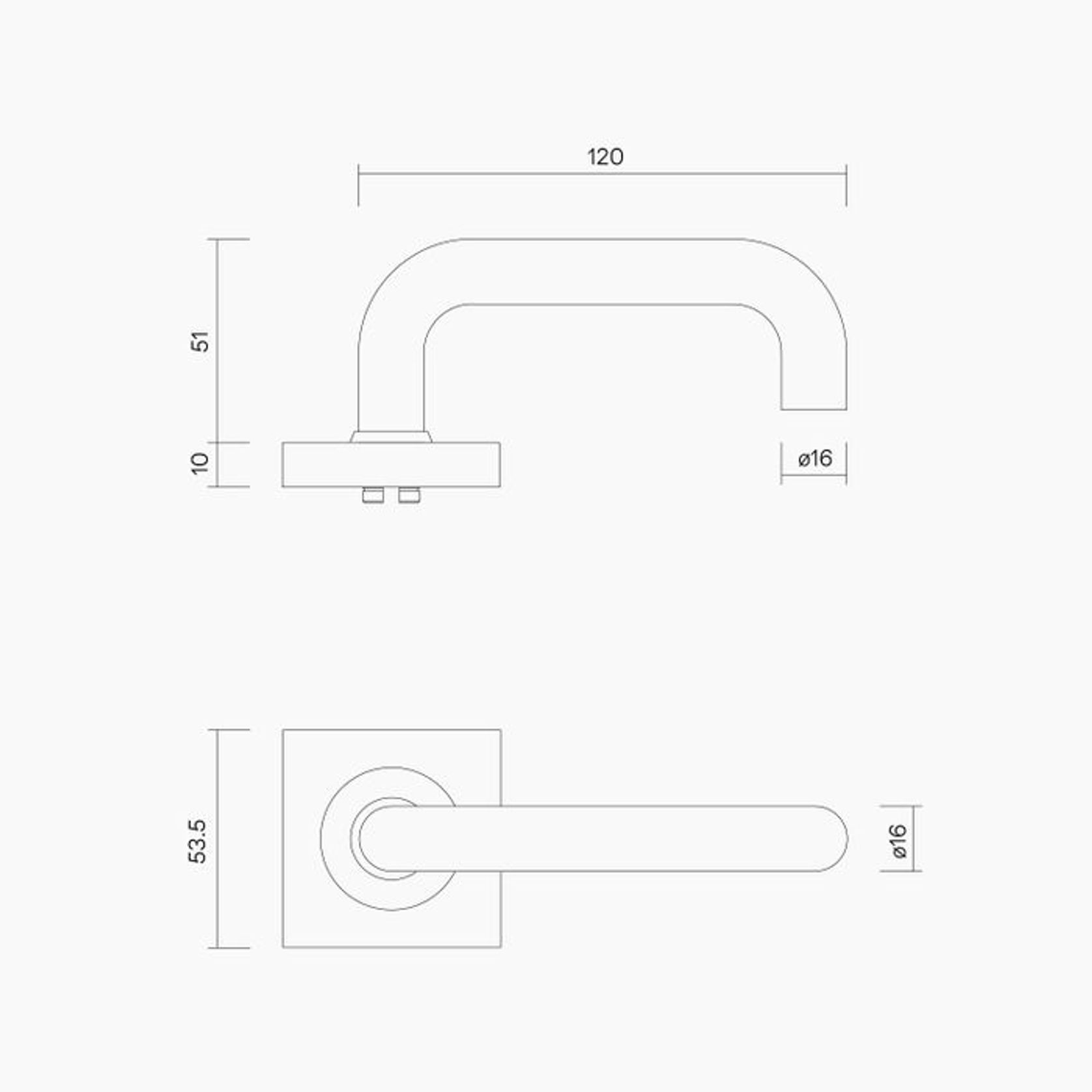 Square Rose Leverset #10 DDA Compliant B1110MBLK gallery detail image