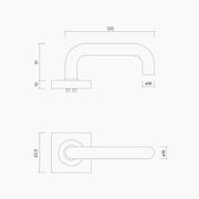 Square Rose Leverset #10 DDA Compliant B1110MBLK gallery detail image