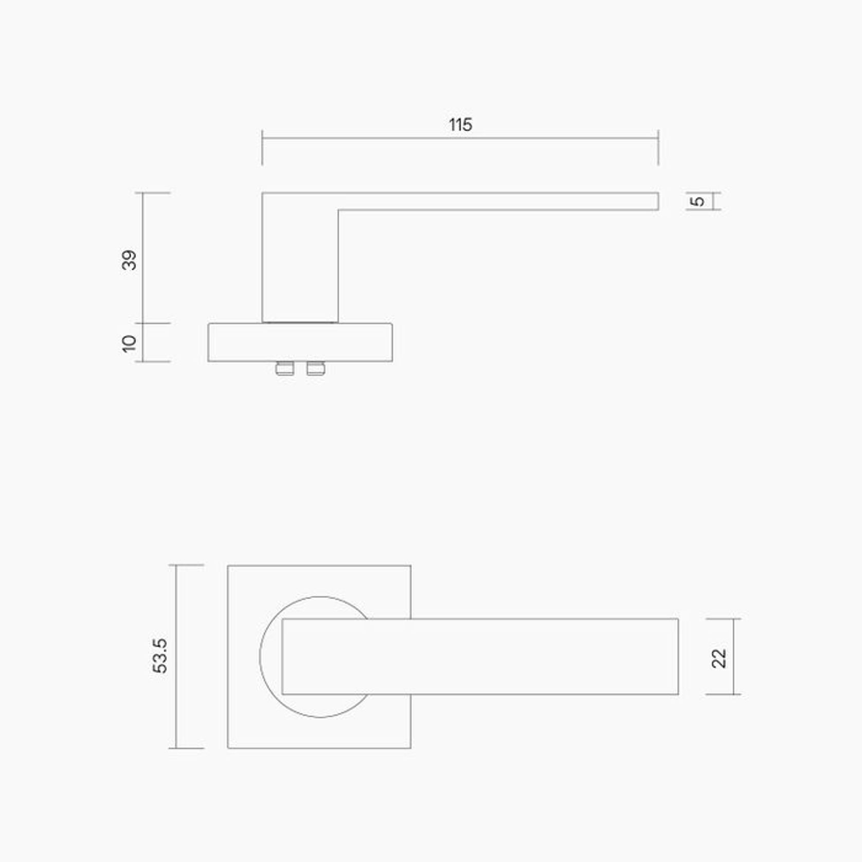 Square Rose Leverset #32 B1132MBLK gallery detail image