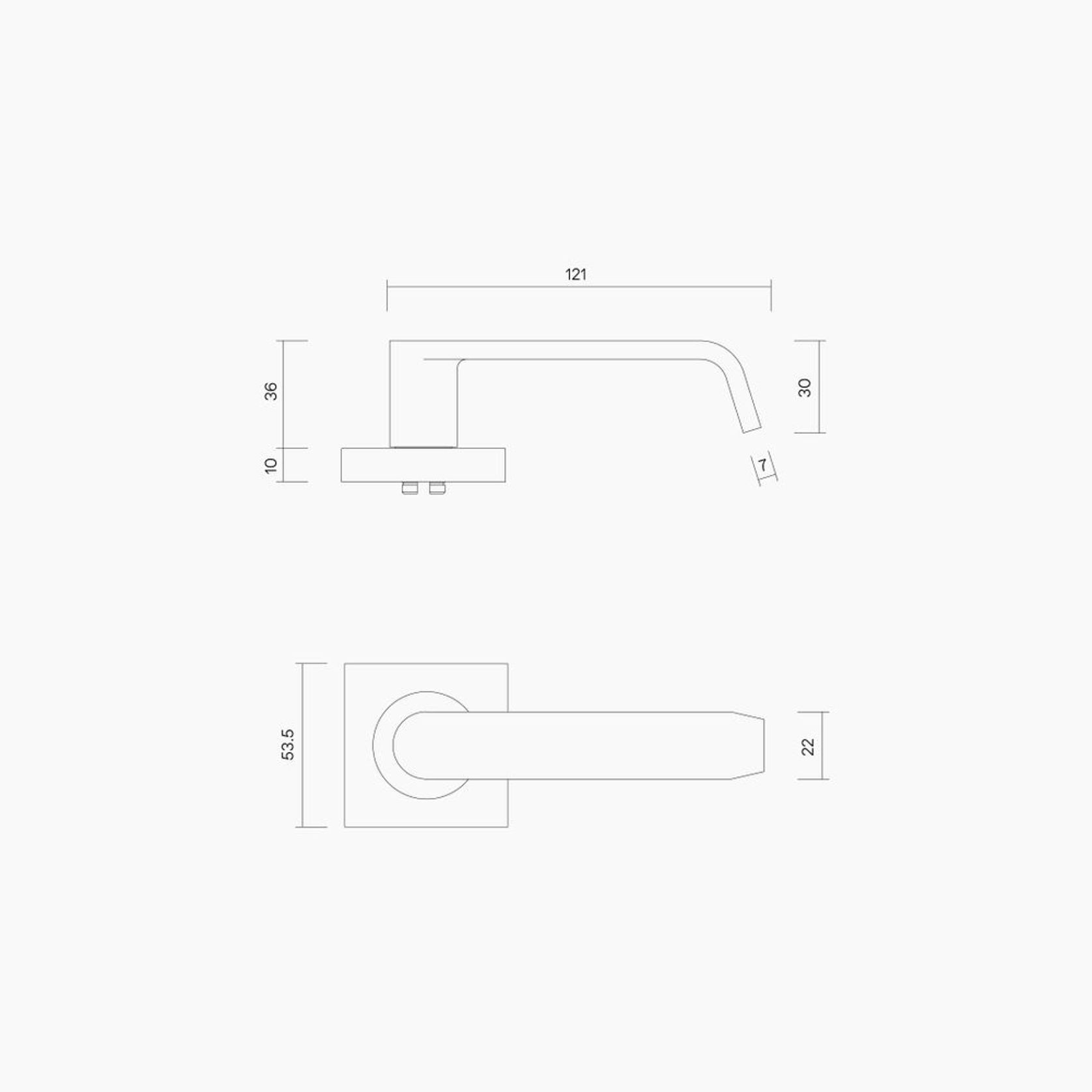 B1134MBLK - Square Rose Leverset #34 gallery detail image