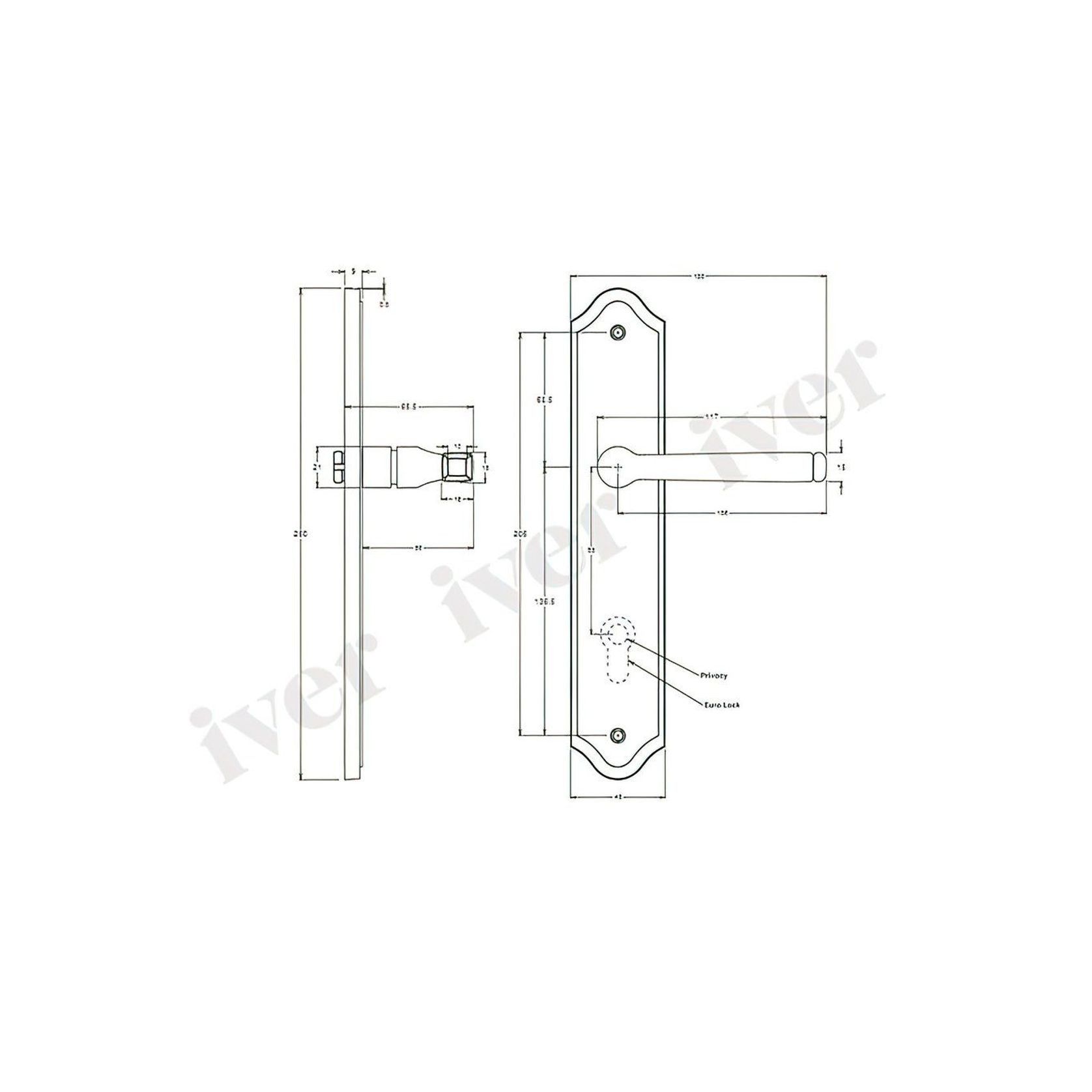 Iver Annecy Door Lever on Shouldered Backplate Satin Nickel - Customise to your needs gallery detail image