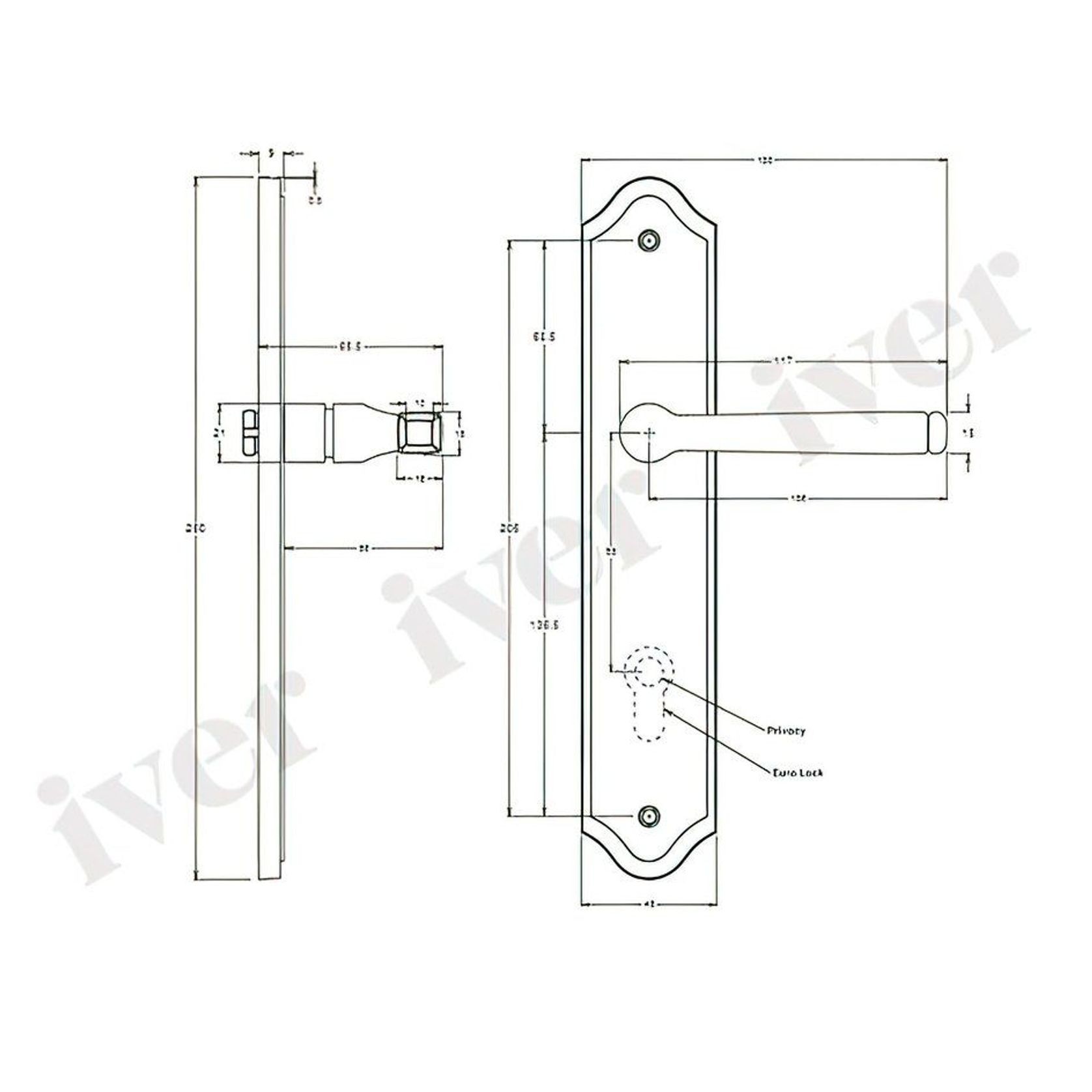 Iver Annecy Door Lever on Shouldered Backplate Satin Nickel - Customise to your needs gallery detail image