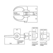 Lockwood 929 Series Entrance Escape Door Lever Set Satin Chrome Fire Rated 929SC gallery detail image