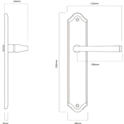Iver Annecy Door Lever on Shouldered Backplate Signature Brass gallery detail image