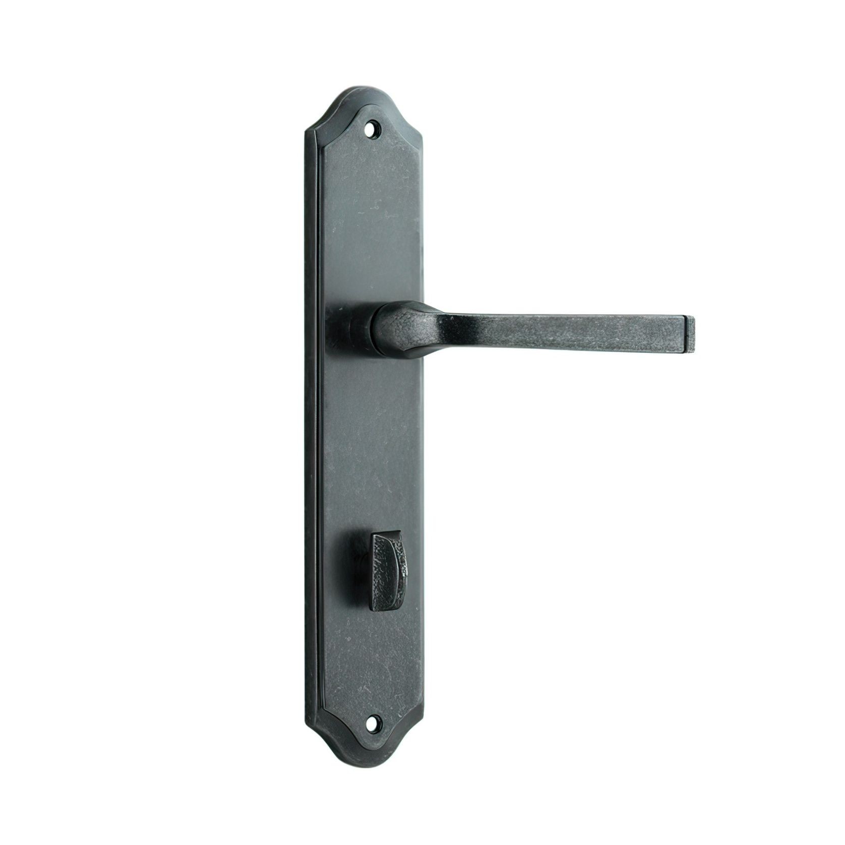 Iver Annecy Door Lever on Shouldered Backplate Distressed Nickel gallery detail image