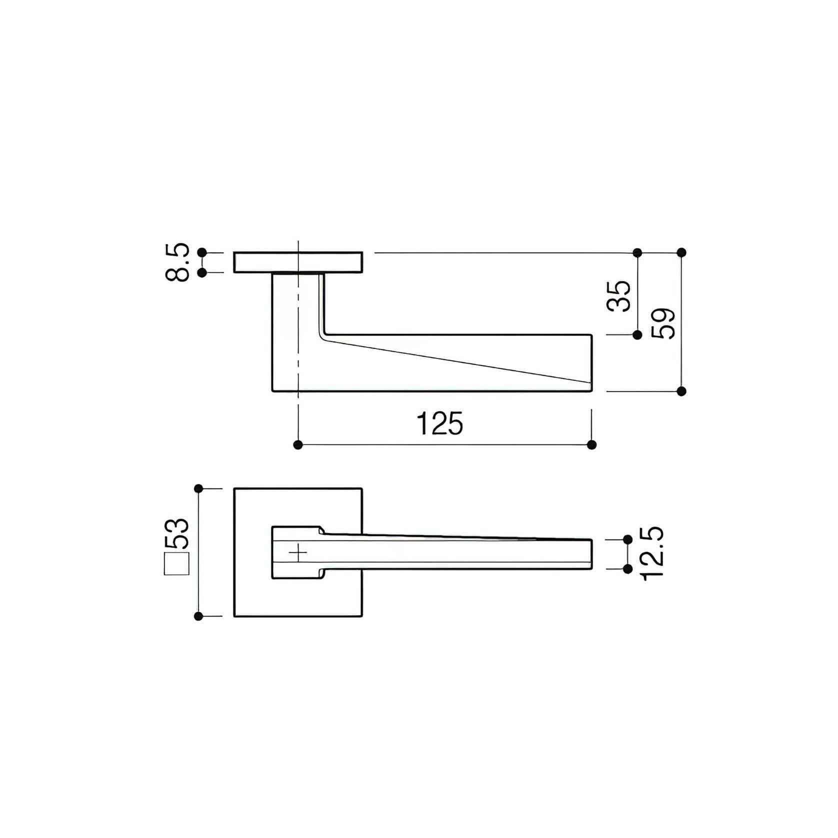 Kawajun Modern Square Lined Door Leverset T3T gallery detail image