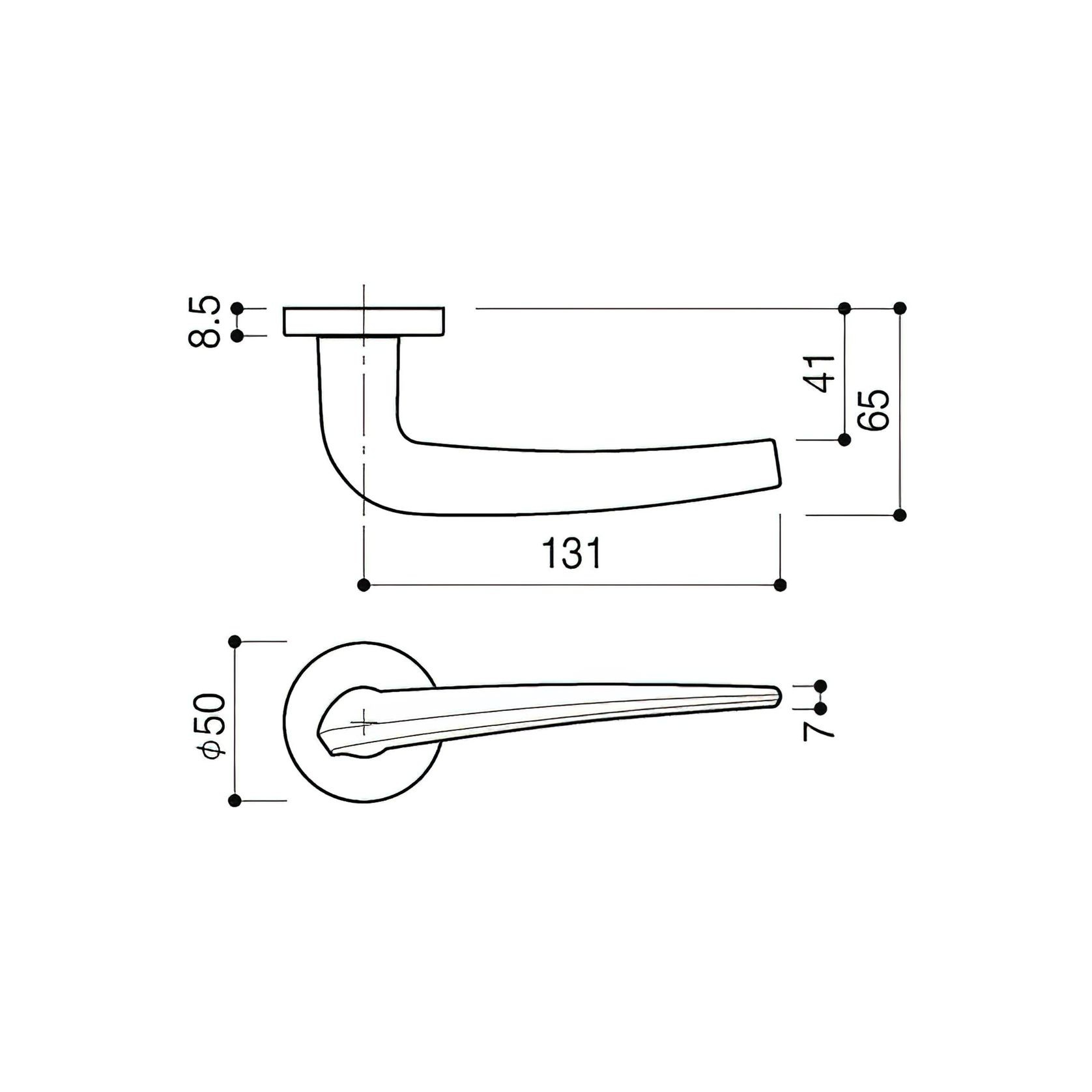 Kawajun Solid Door Lever HWC gallery detail image