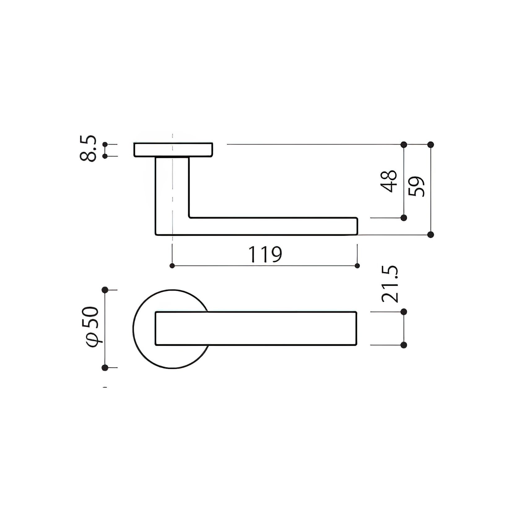 Kawajun TSC Blasted Black Aluminium Door Leverset gallery detail image
