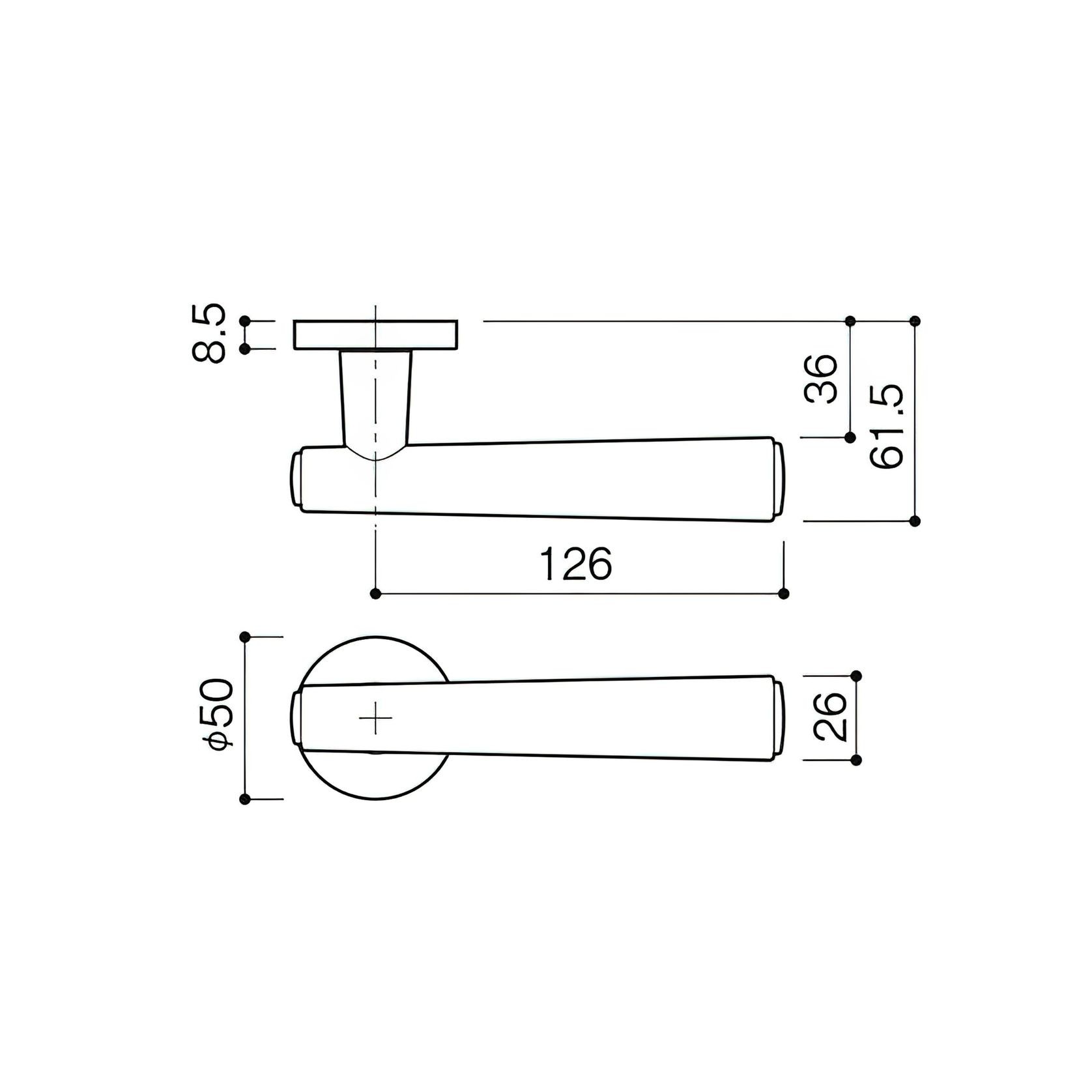 Kawajun Solid Door Leverset with Leather Handle MNC gallery detail image