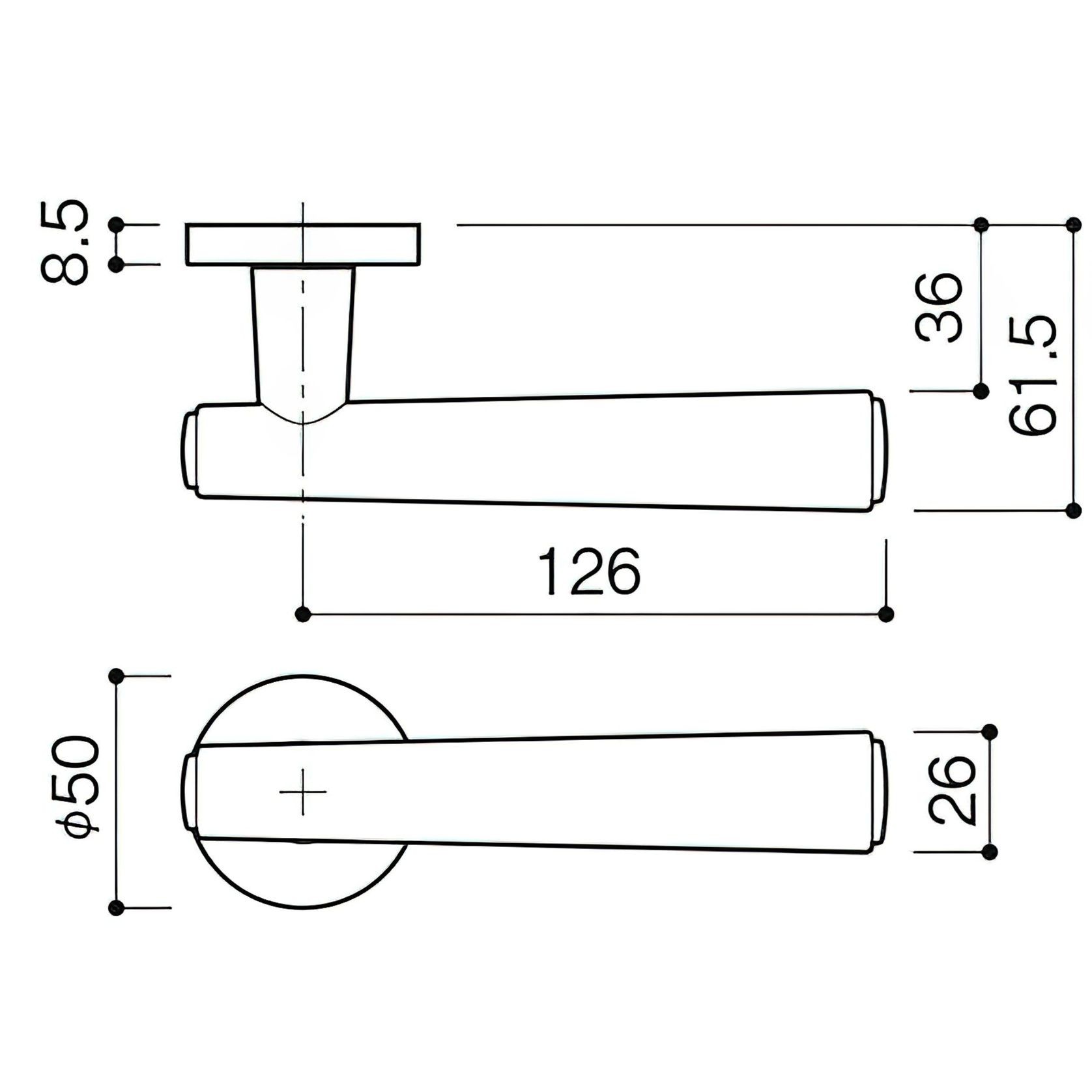 Kawajun Solid Door Leverset with Leather Handle MNC gallery detail image