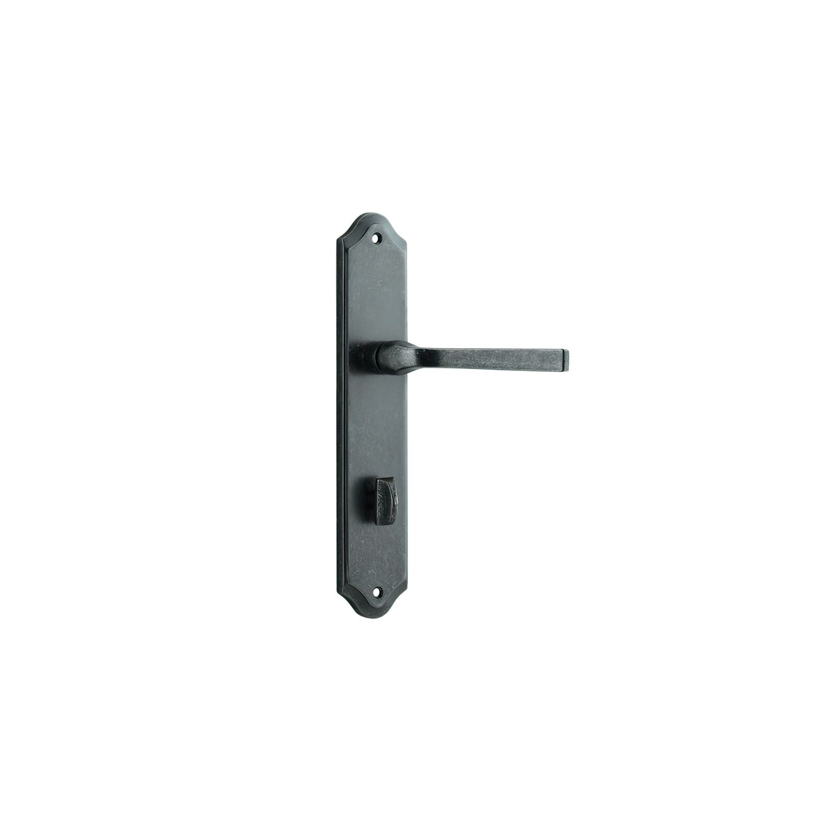 Door Lever on Shouldered Backplate Distressed Nickel gallery detail image