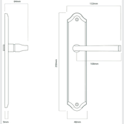 Door Lever on Shouldered Backplate Distressed Nickel gallery detail image
