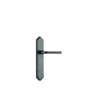Door Lever on Shouldered Backplate Distressed Nickel gallery detail image