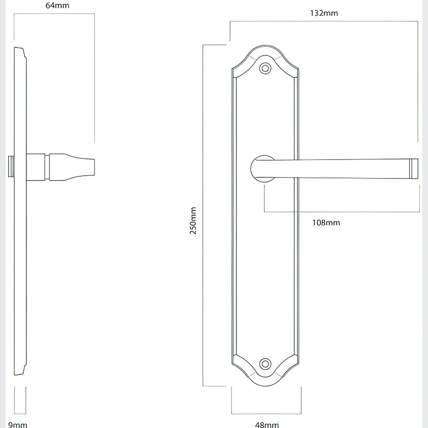 Door Lever on Shouldered Backplate Signature Brass gallery detail image