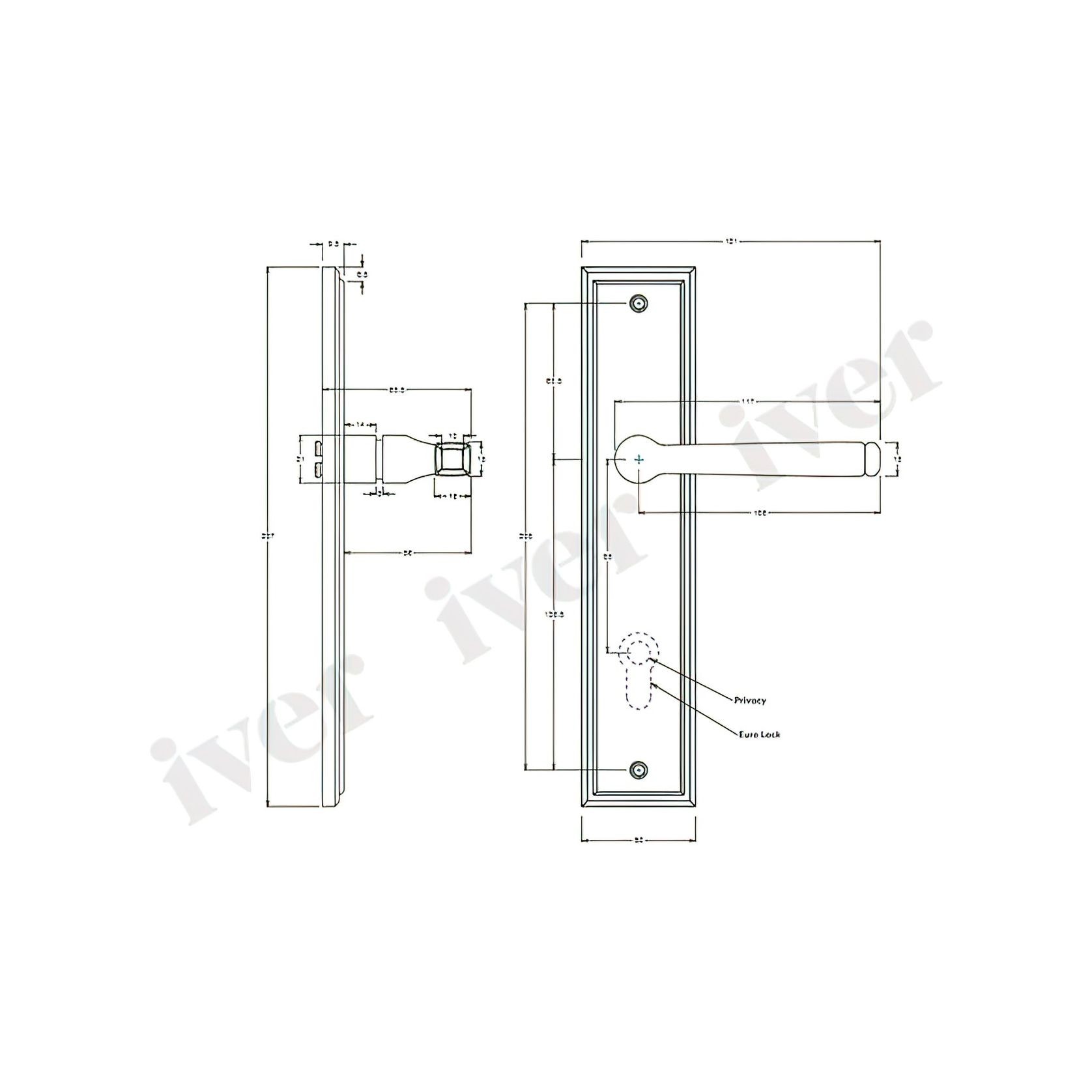 Iver Annecy Door Lever on Stepped Backplate Satin Nickel - Customise to your needs gallery detail image