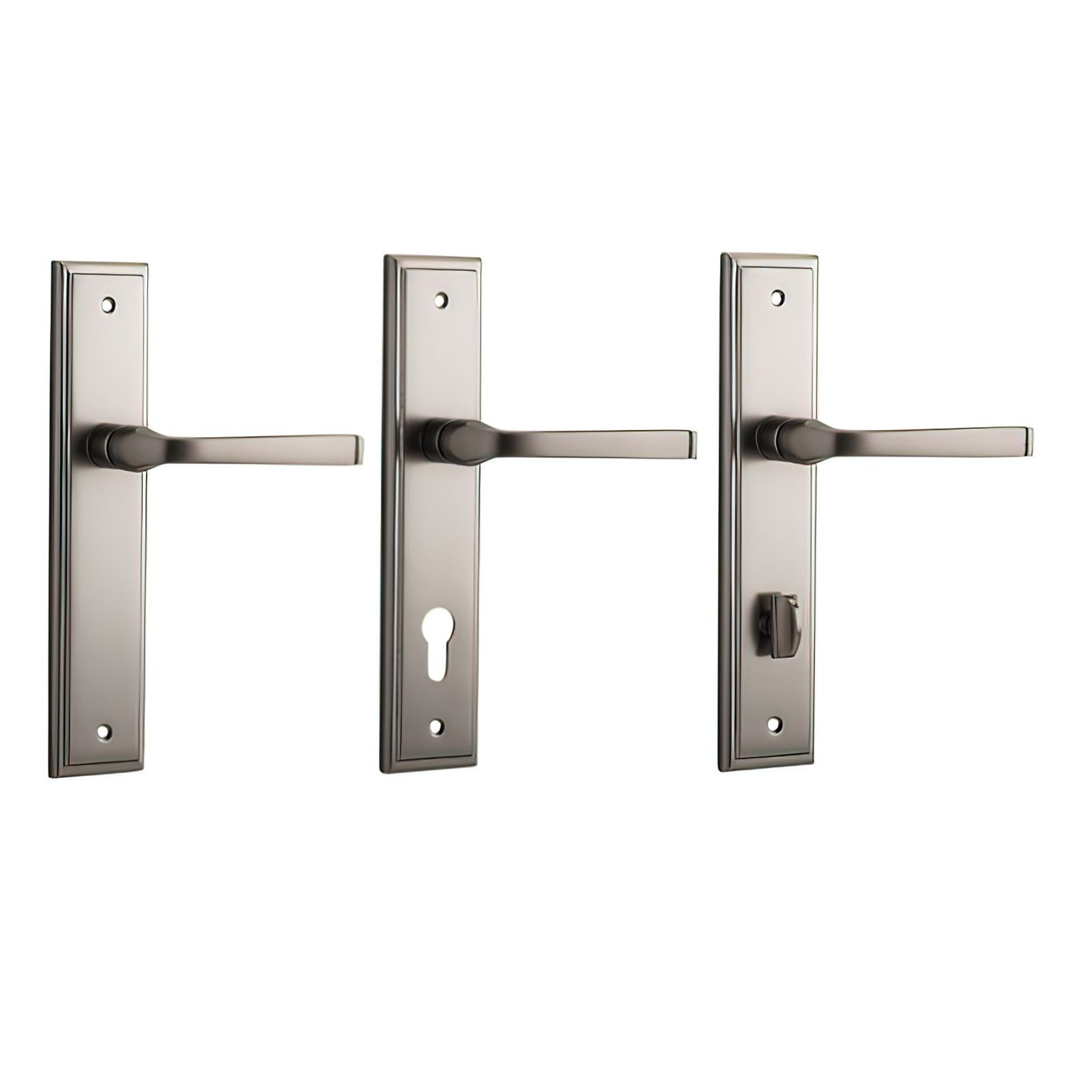 Iver Annecy Door Lever on Stepped Backplate Satin Nickel - Customise to your needs gallery detail image