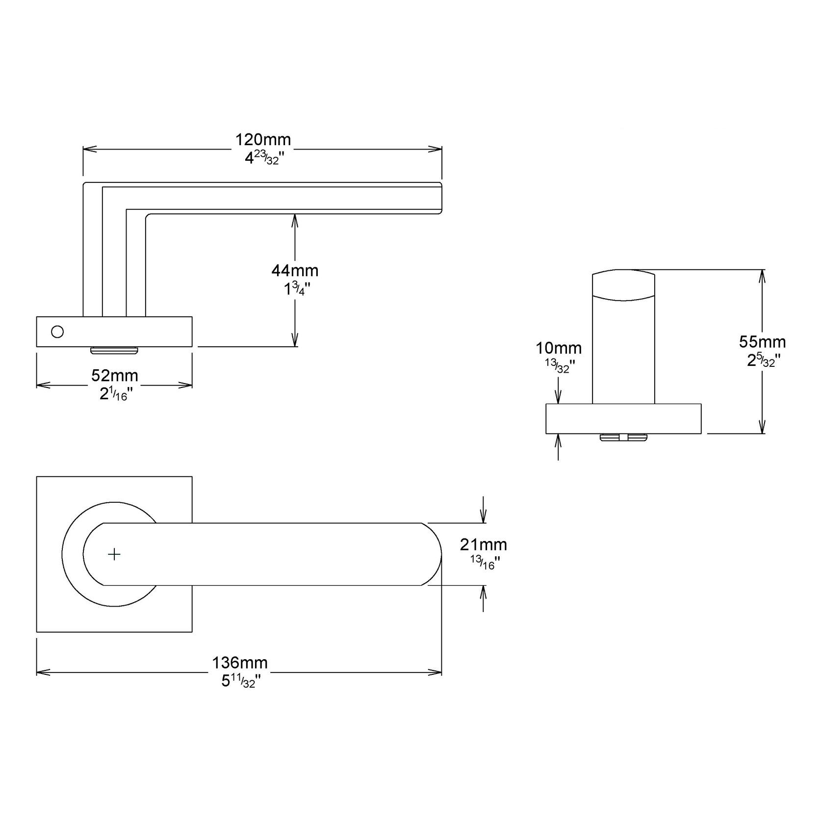 Iver Osaka Door Lever Handle on Square Rose gallery detail image