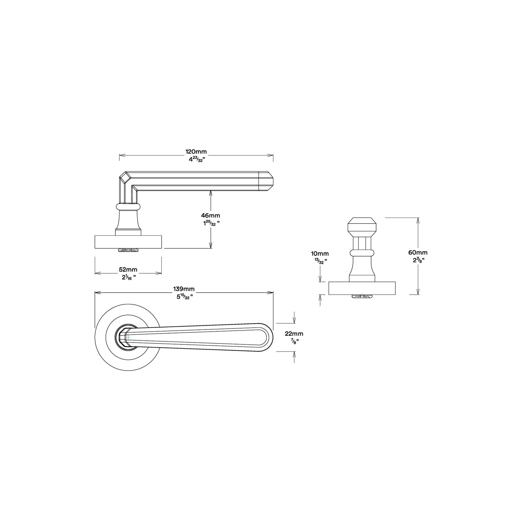 Iver Copenhagen Door Lever Handle on Round Rose gallery detail image