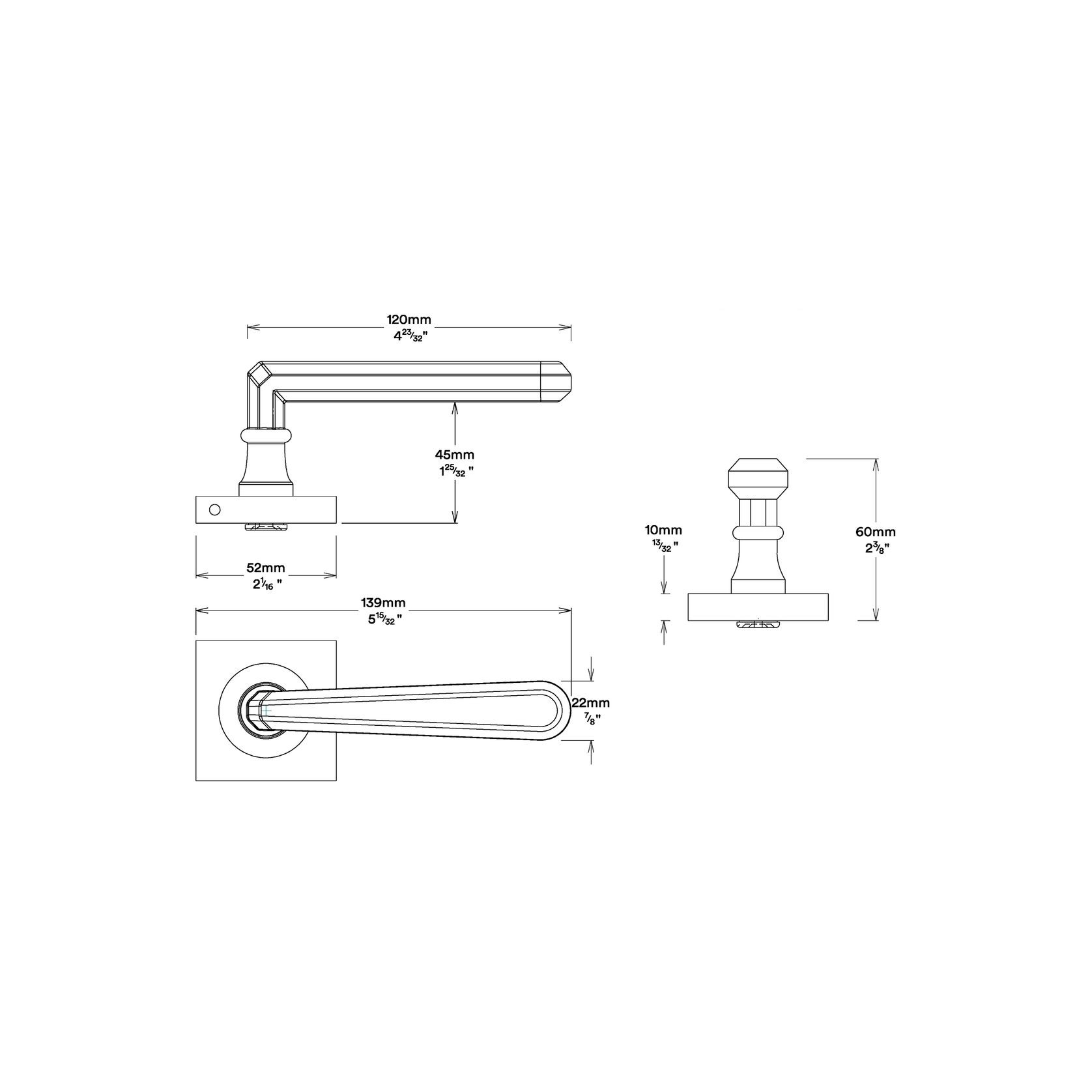 Iver Copenhagen Door Lever Handle on Square Rose gallery detail image