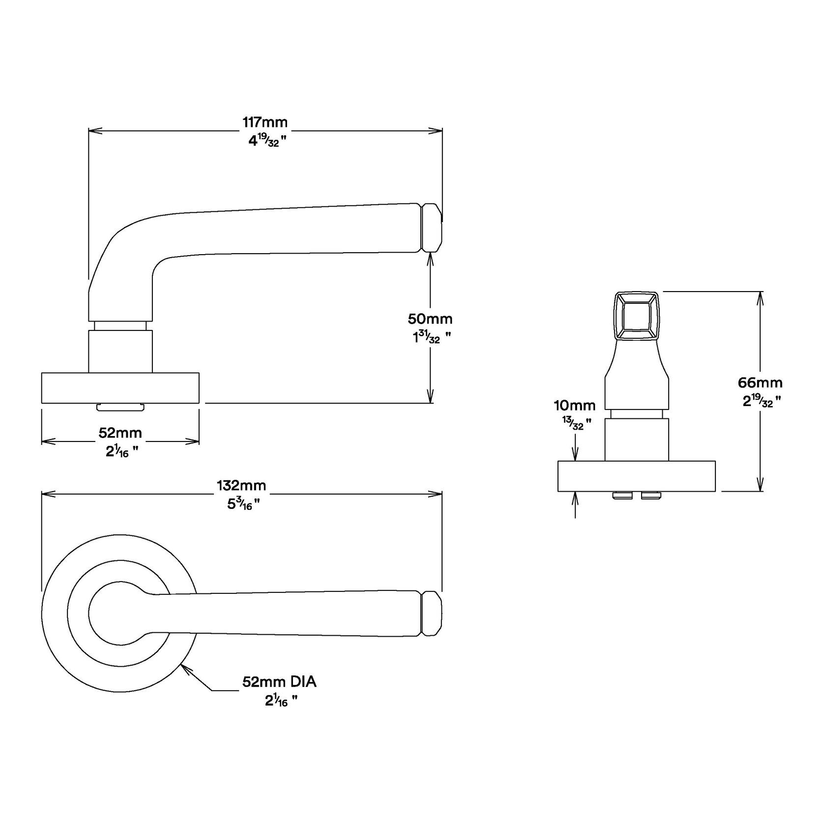 Iver Annecy Door Lever Handle on Round Rose gallery detail image