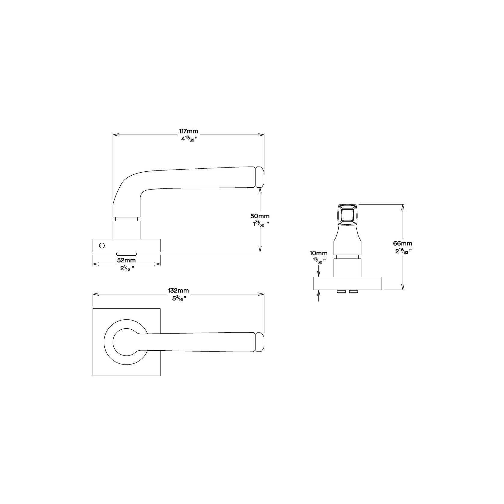 Iver Annecy Door Lever Handle on Square Rose gallery detail image