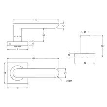 Iver Bronte Door Lever Handle on Square Rose Passage gallery detail image