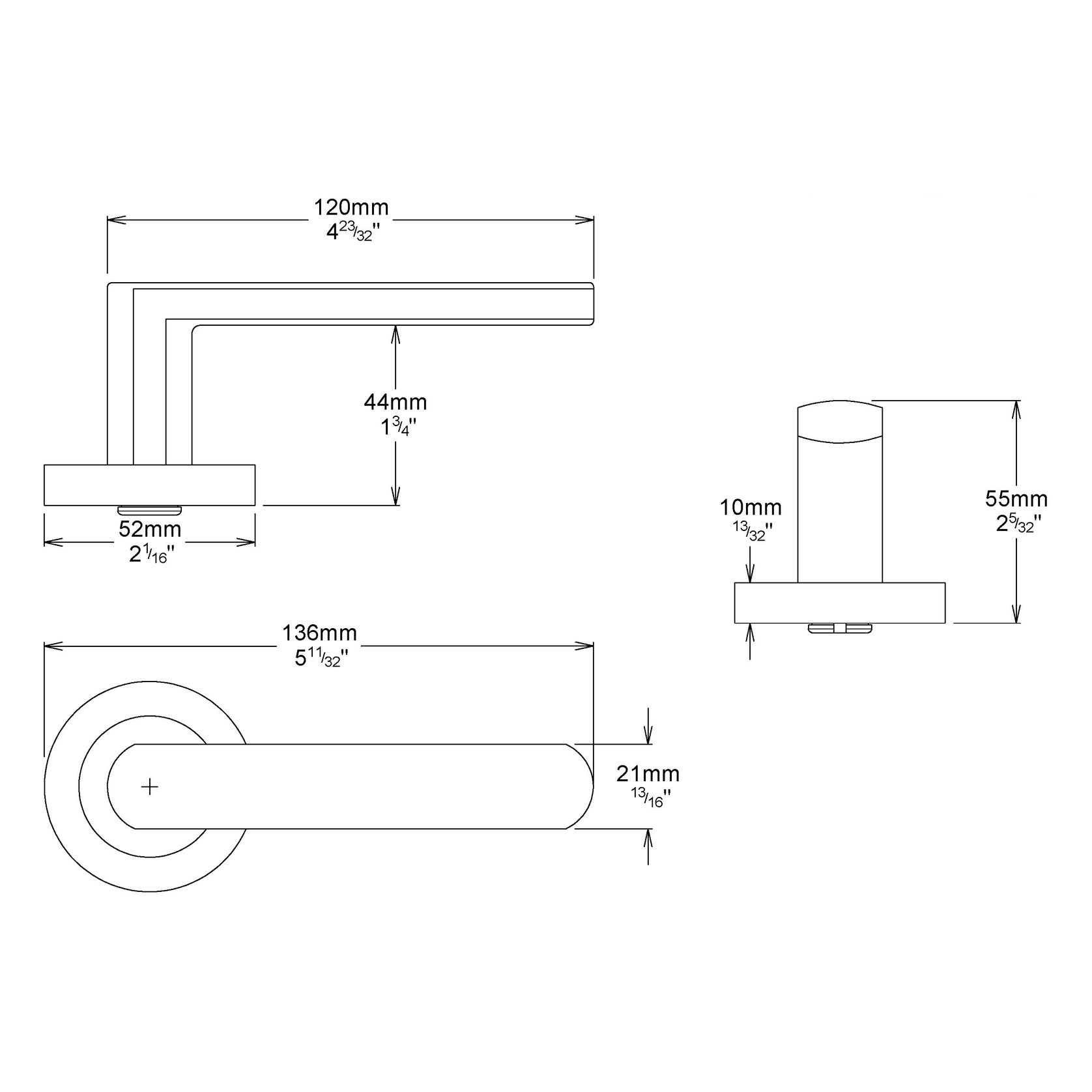 Iver Osaka Door Lever Handle on Round Rose gallery detail image