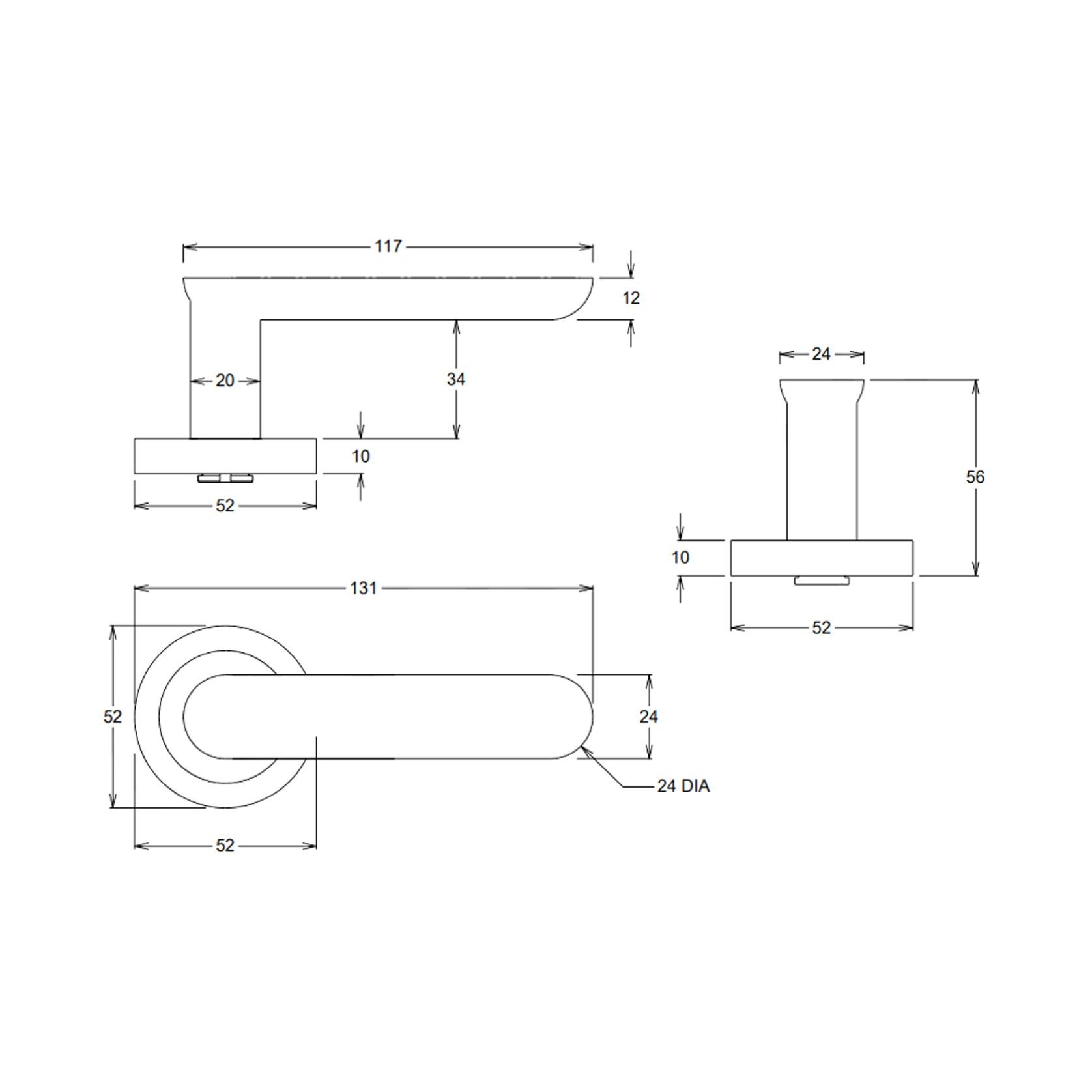 Iver Bronte Door Lever on Round Rose Passage gallery detail image