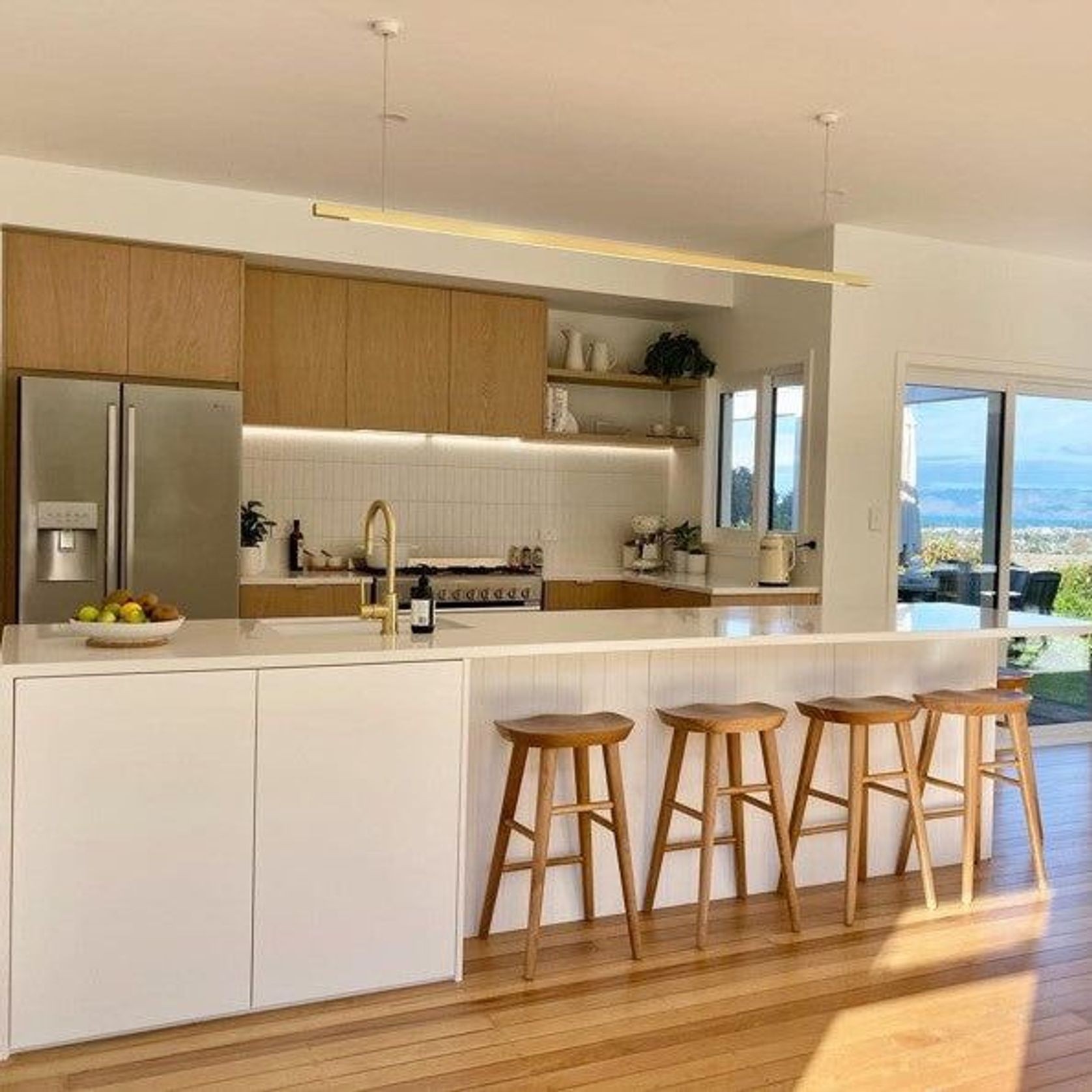 Capsühl Linear LED Pendant Brass gallery detail image