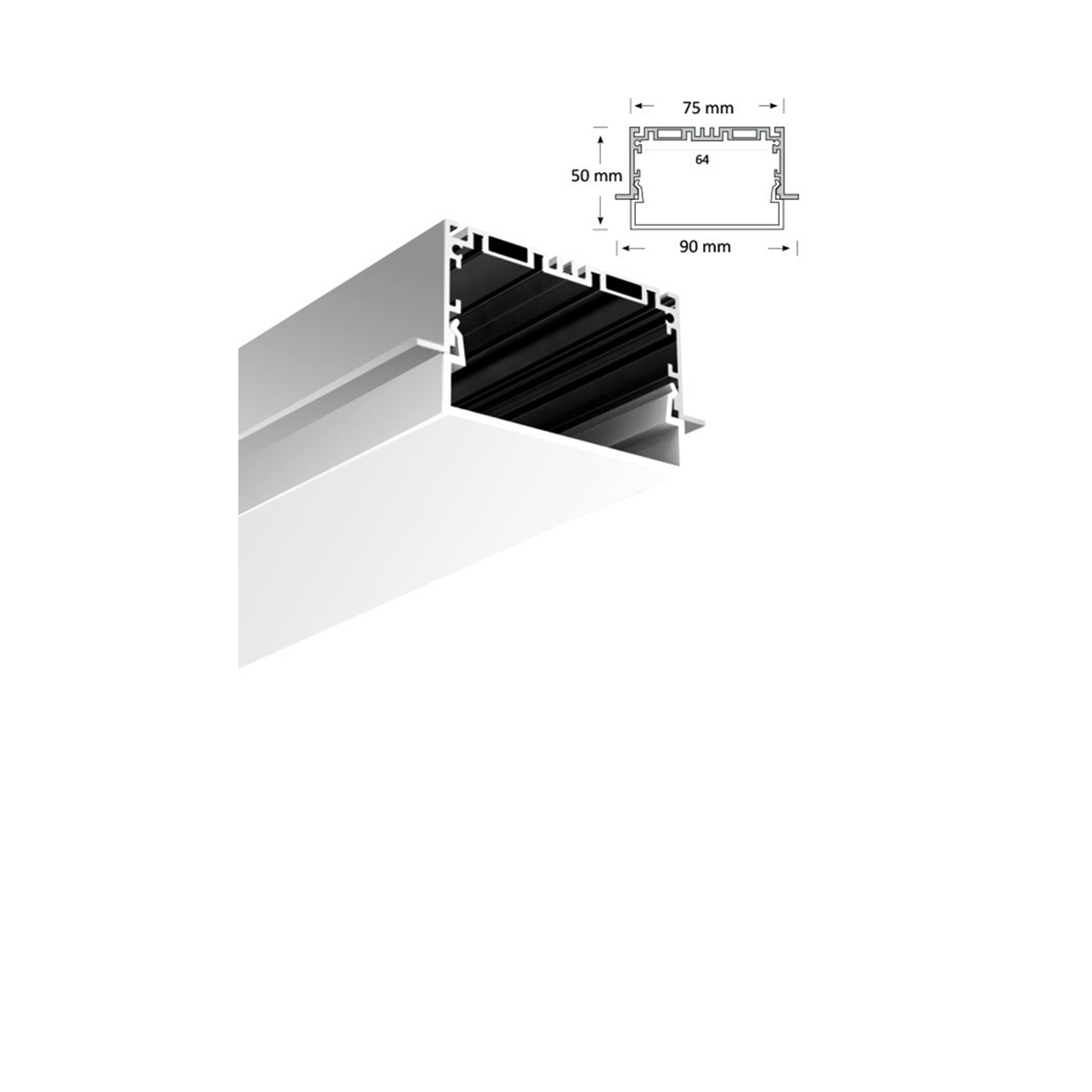 Flush Recessed Extrusion with U-shaped Diffuser gallery detail image