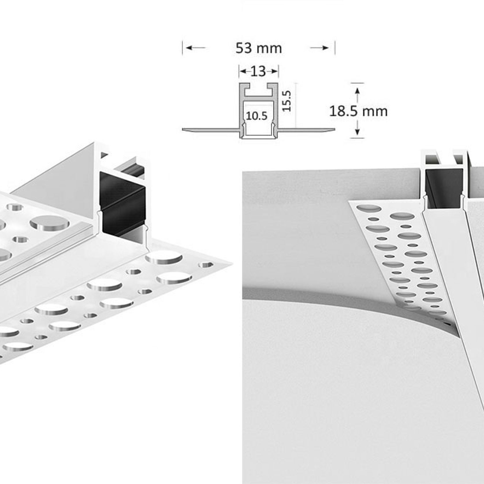 Streamlined Plaster-in Trimless Extrusion gallery detail image