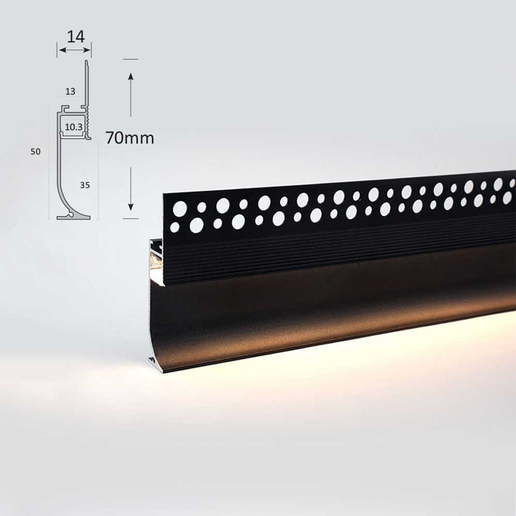 Black LED Skirting Board - Aluminum Baseboard Extrusion gallery detail image