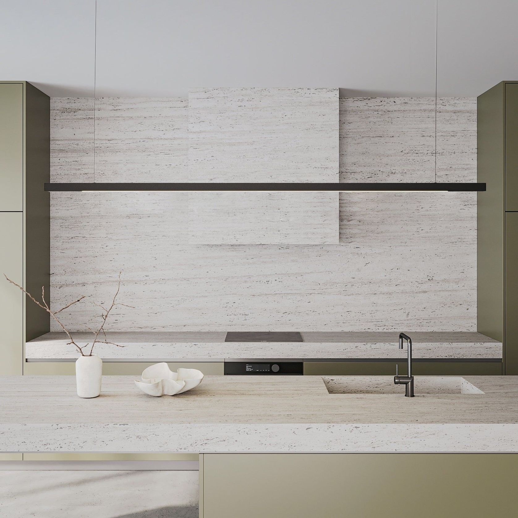 Capsühl Linear LED Pendant Black gallery detail image