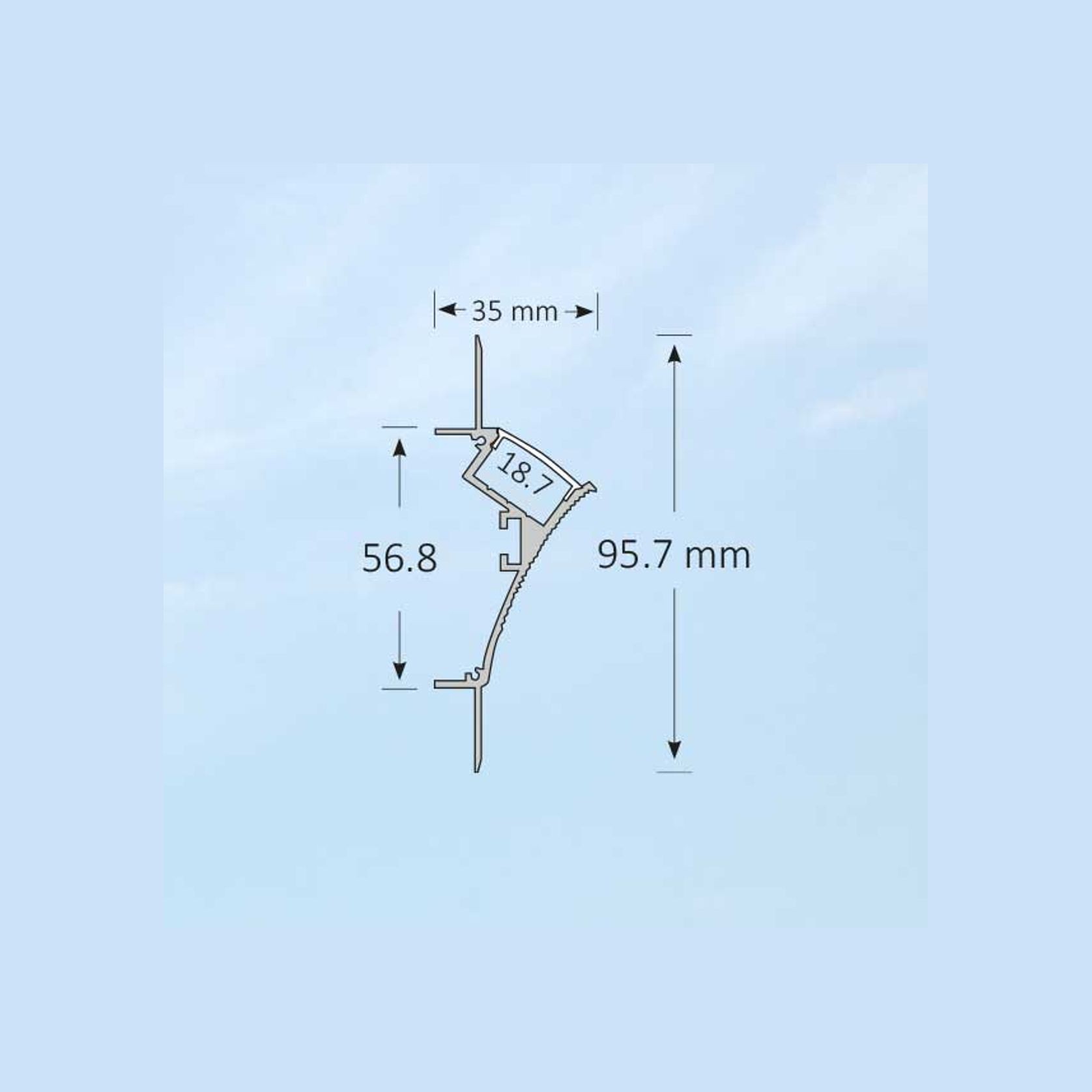 Extruded Aluminium Cornice Profile TL017 gallery detail image