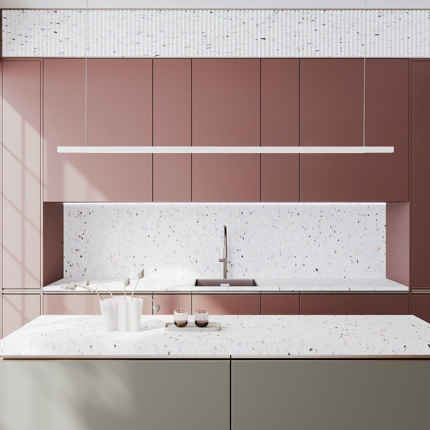 Capsühl Linear LED Linear Pendant White gallery detail image