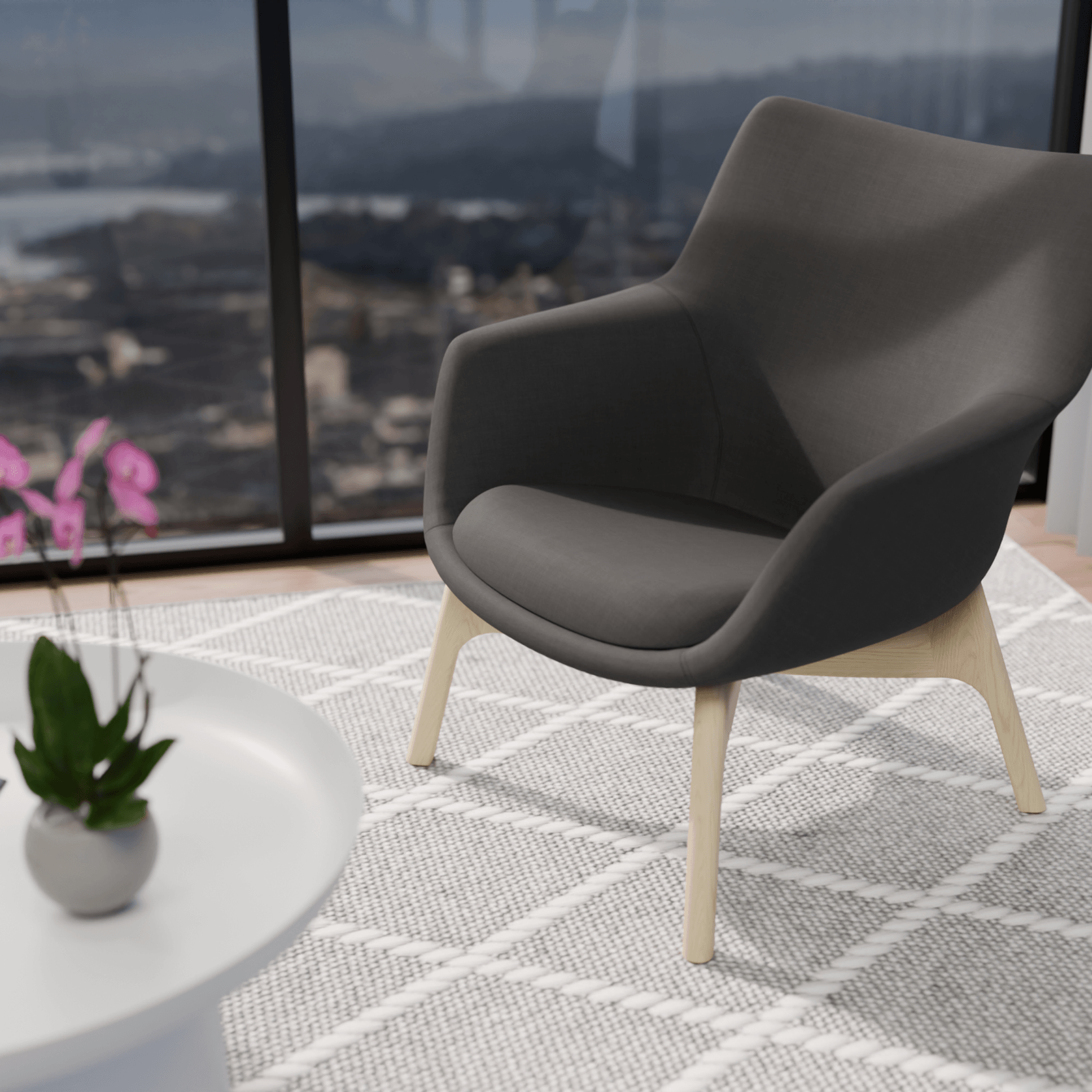 Flow Armchair - Dark Grey gallery detail image