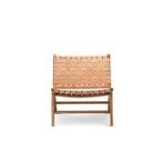 Lazie Leather Strapping Lounge Chair | Teak & Natural Tan gallery detail image