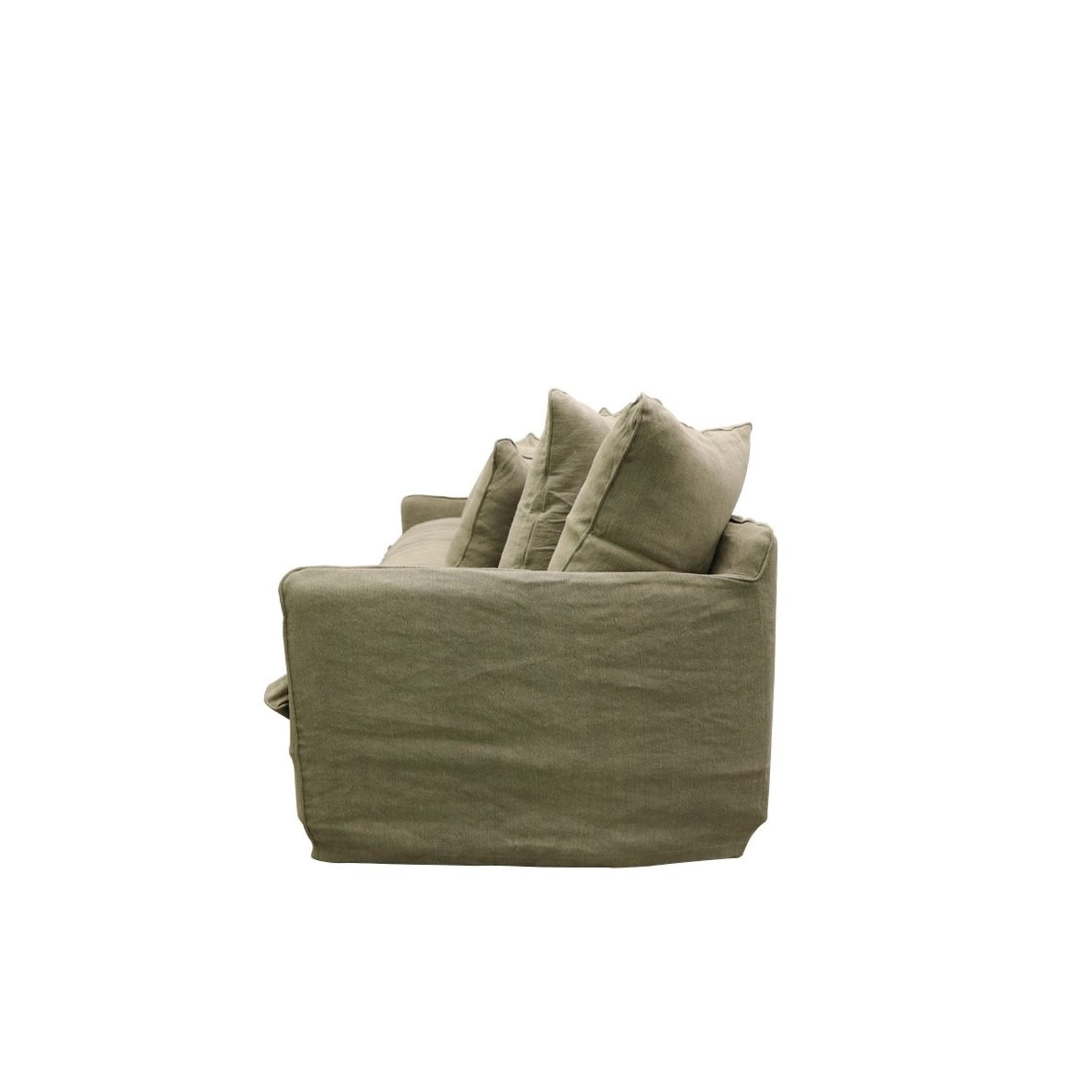 Lotus Slipcover 3 Seater Sofa - Khaki gallery detail image